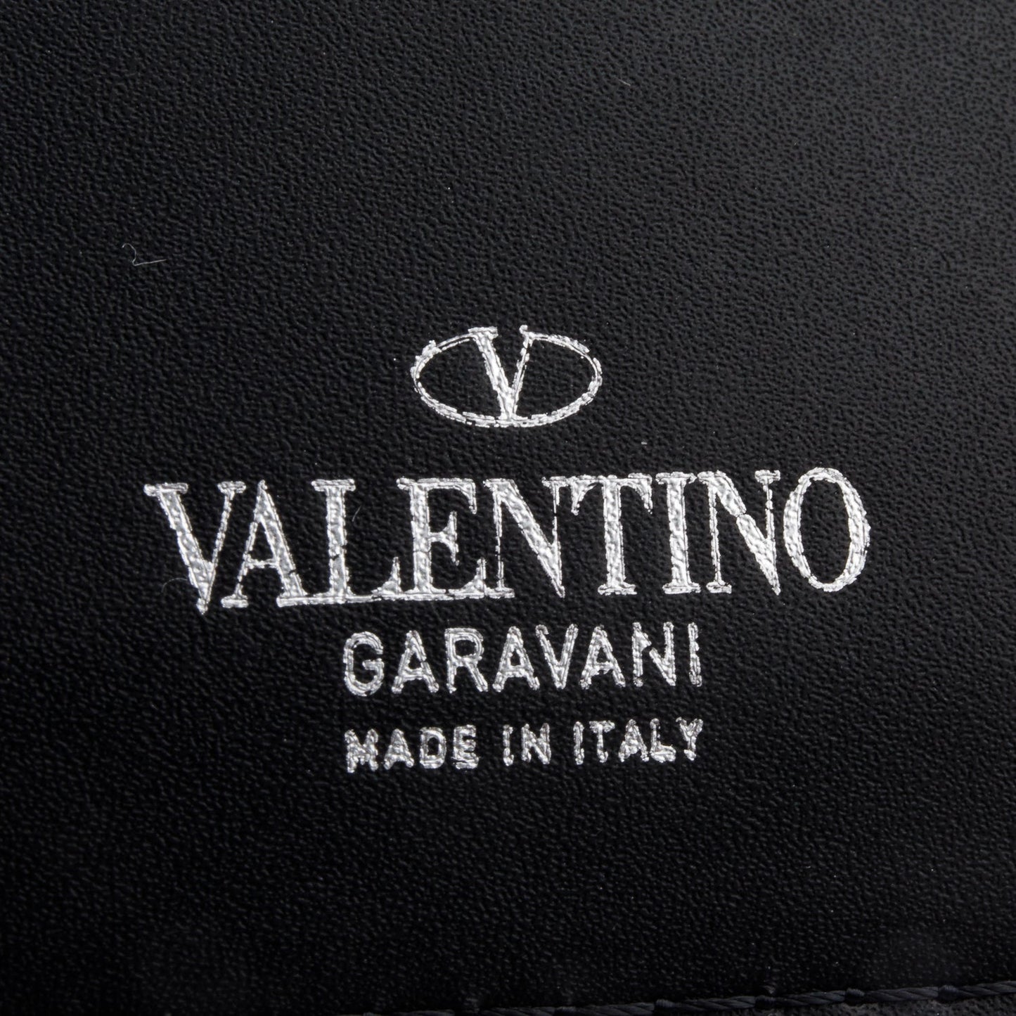 Valentino Black Calfskin Leather VLTN Logo Bifold Wallet