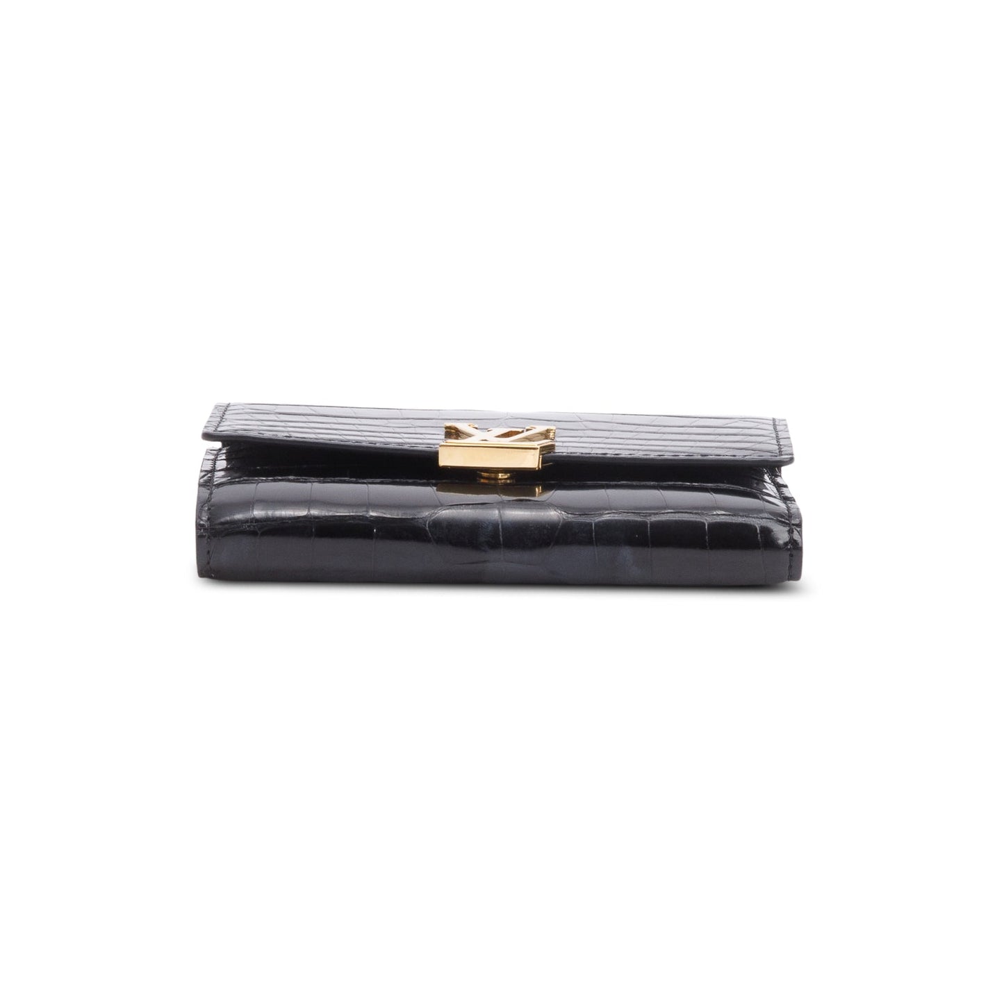 Louis Vuitton Black Alligator Capucines Compact Wallet