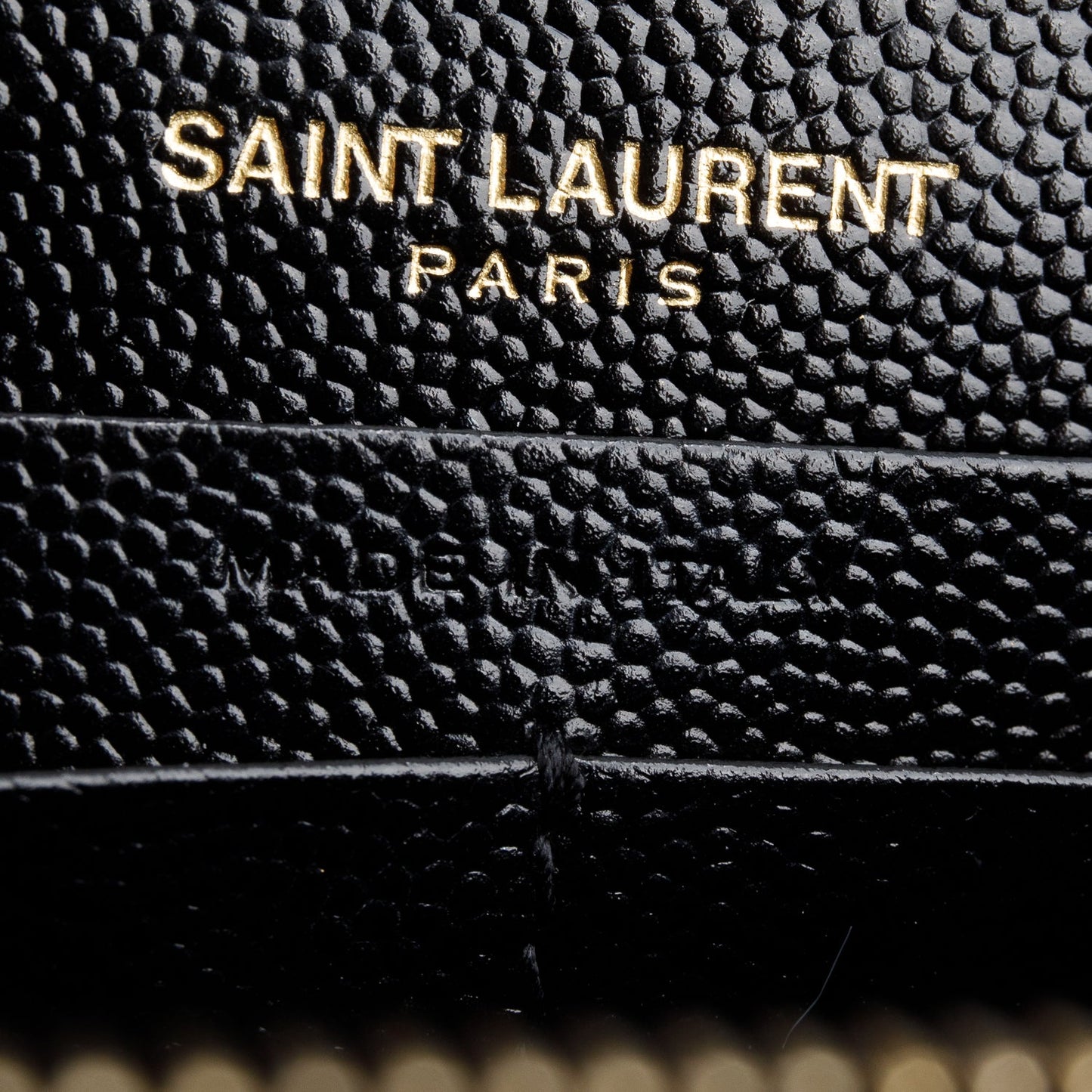 Saint Laurent 2021 Black Grain De Poudre Cassandre Envelope Chain Wallet