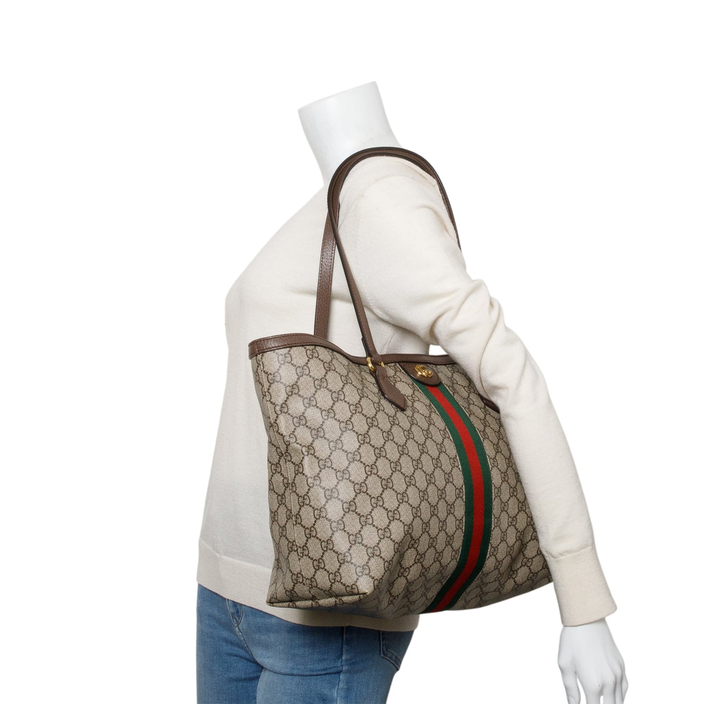 Gucci 2023 GG Supreme Monogram Large Ophidia Tote