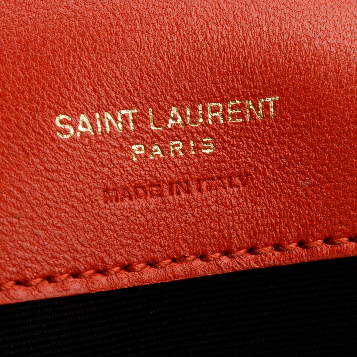 Saint Laurent 2024 Orange Lambskin Chevron Quilted Small LouLou Bag
