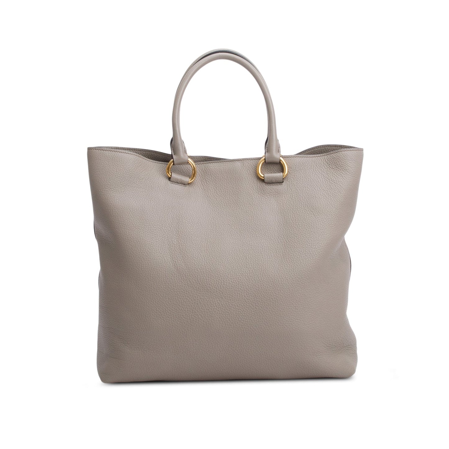 Prada Grey Vitello Phenix Convertible Shopper Tote