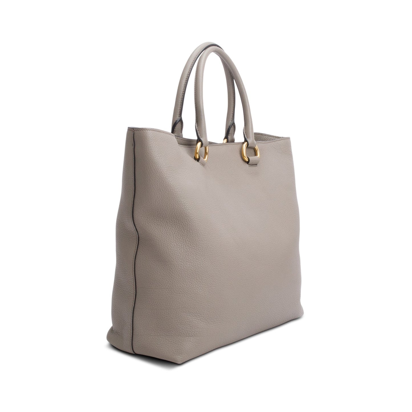 Prada Grey Vitello Phenix Convertible Shopper Tote