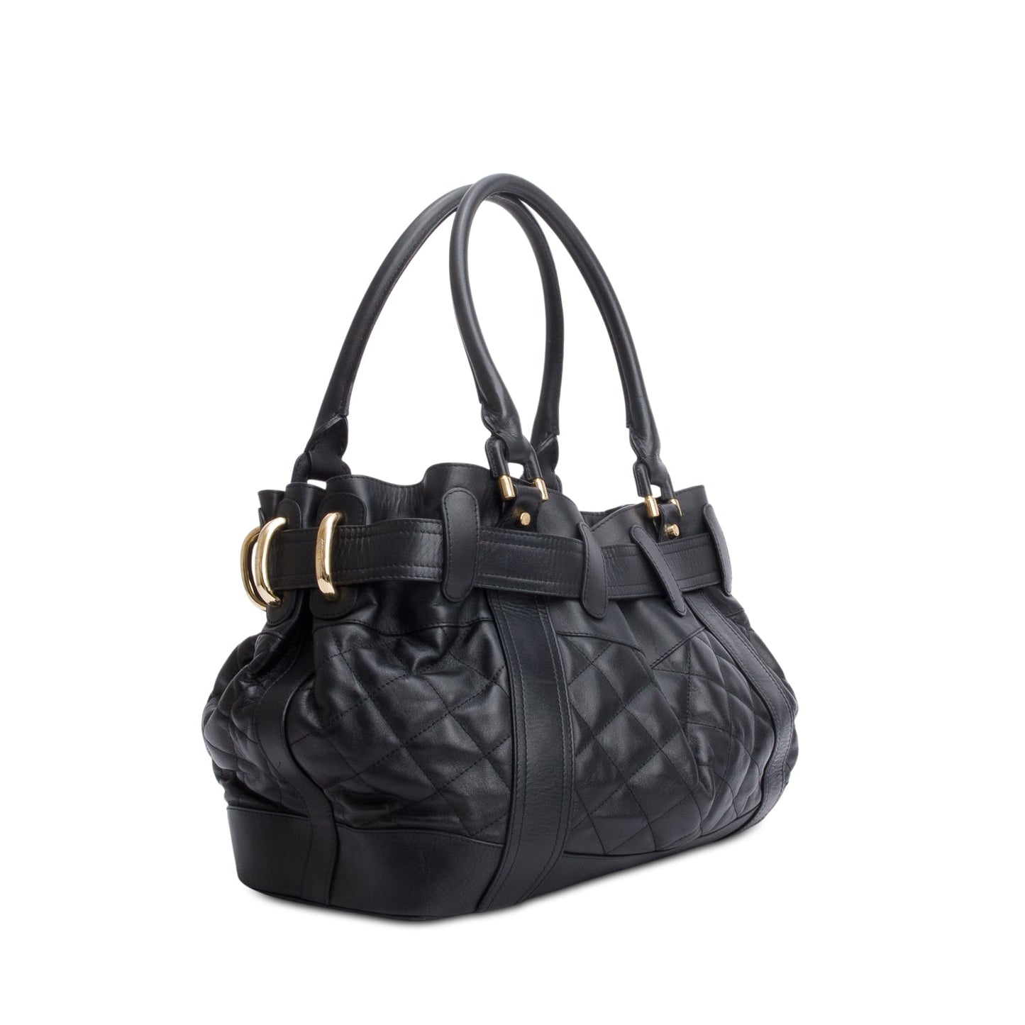 Burberry Black Quilted Calfskin Leather Beaton Bag