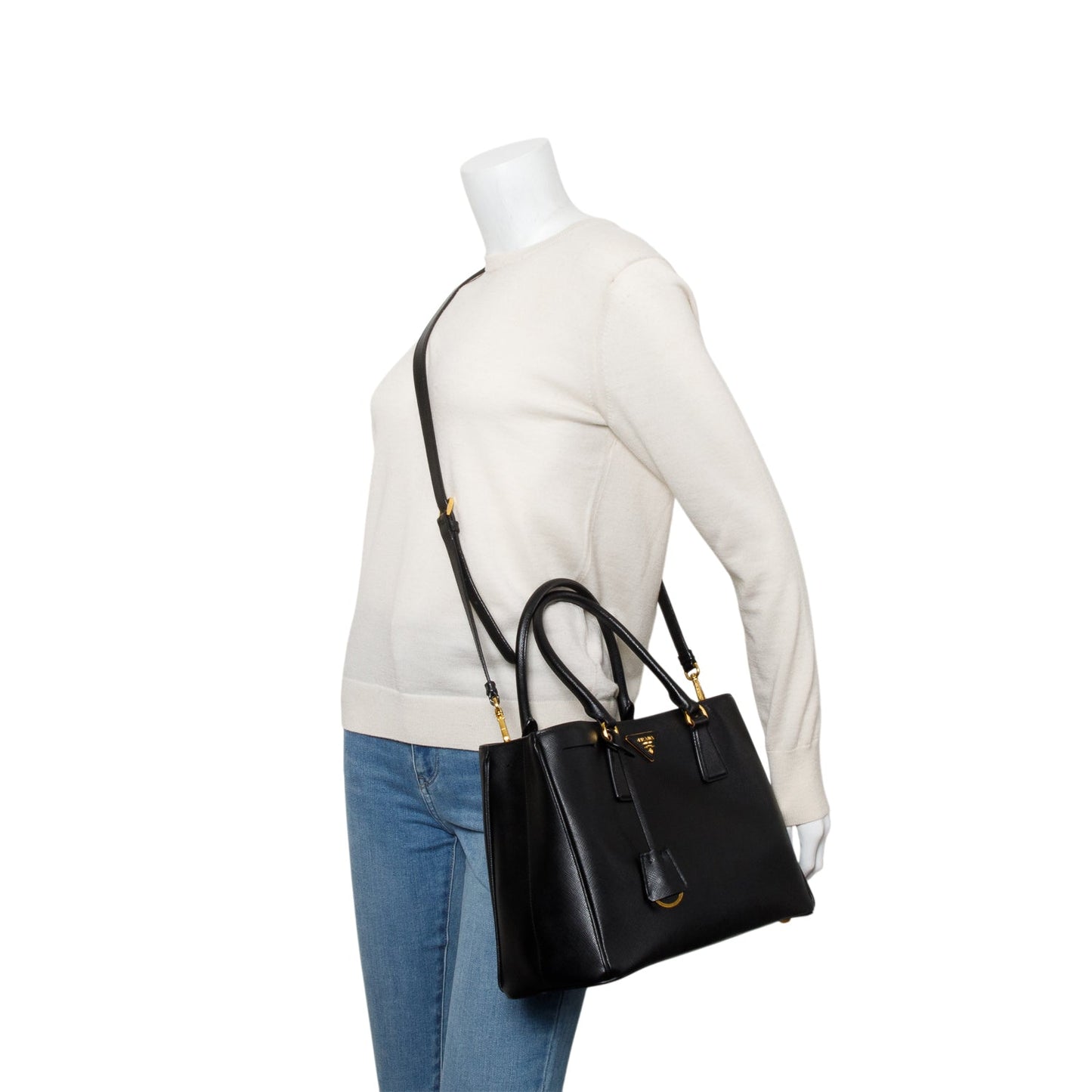 Prada Black Saffiano Lux Leather Medium Tote