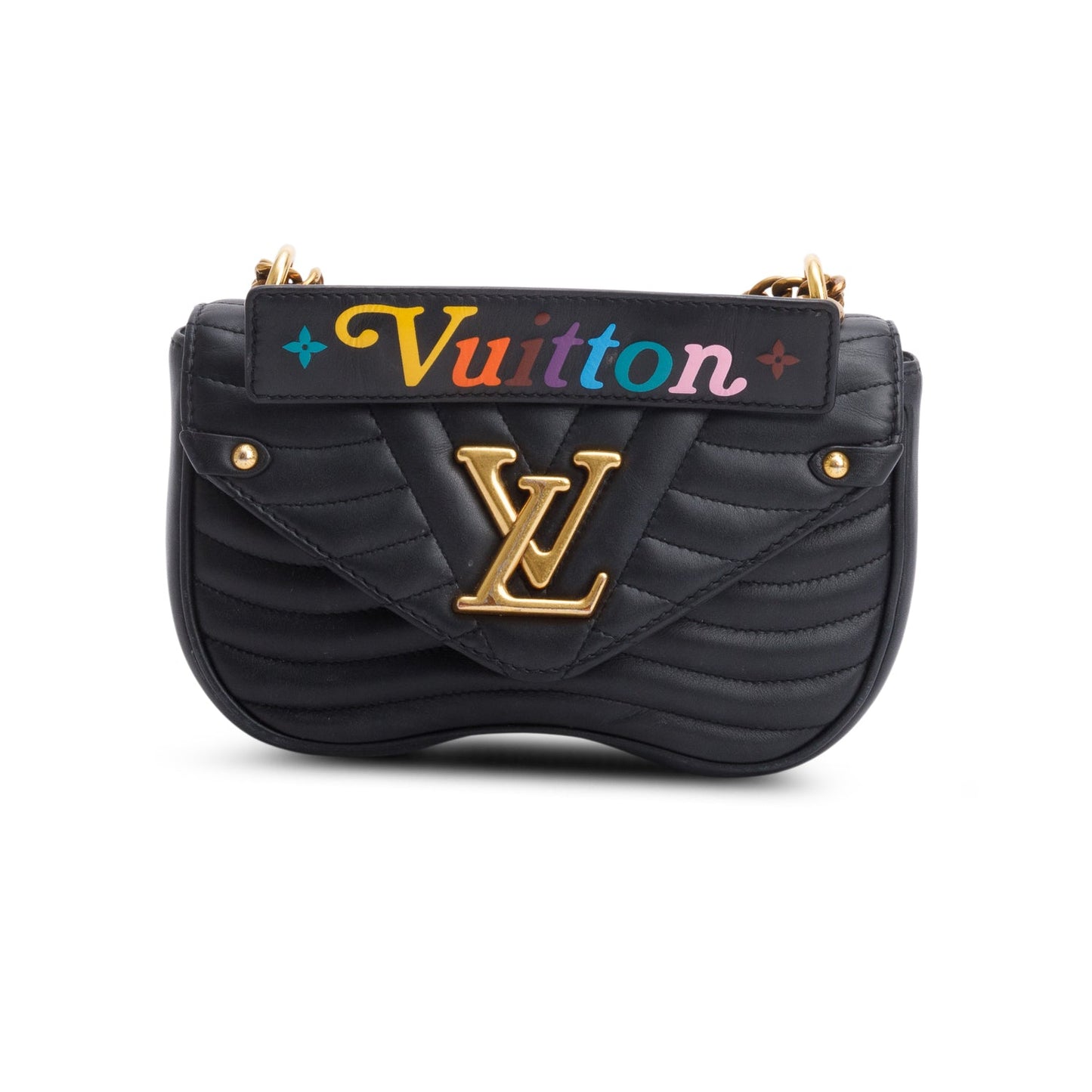 Louis Vuitton Black Calfskin New Wave Chain MM Bag