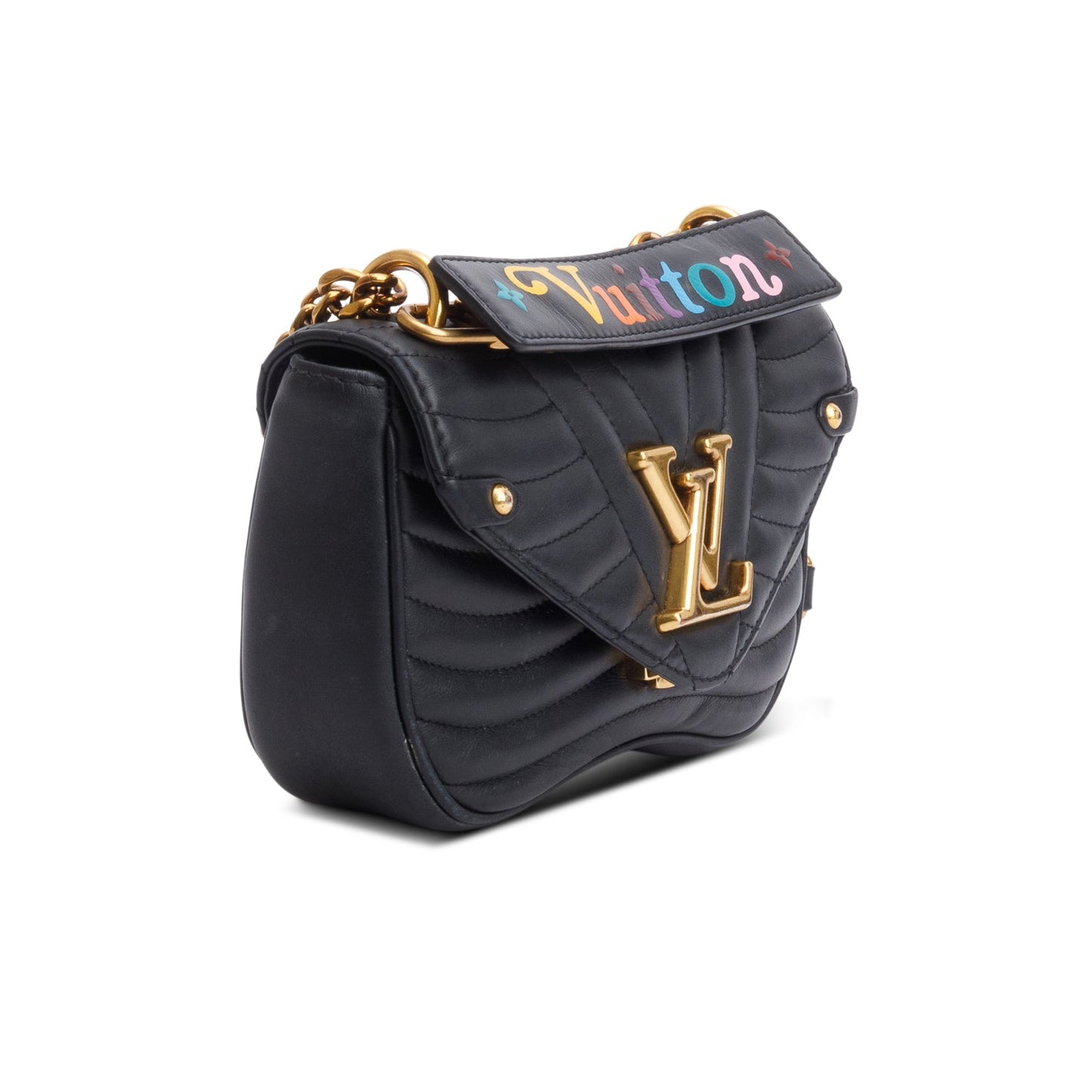 Louis Vuitton Black Calfskin New Wave Chain MM Bag