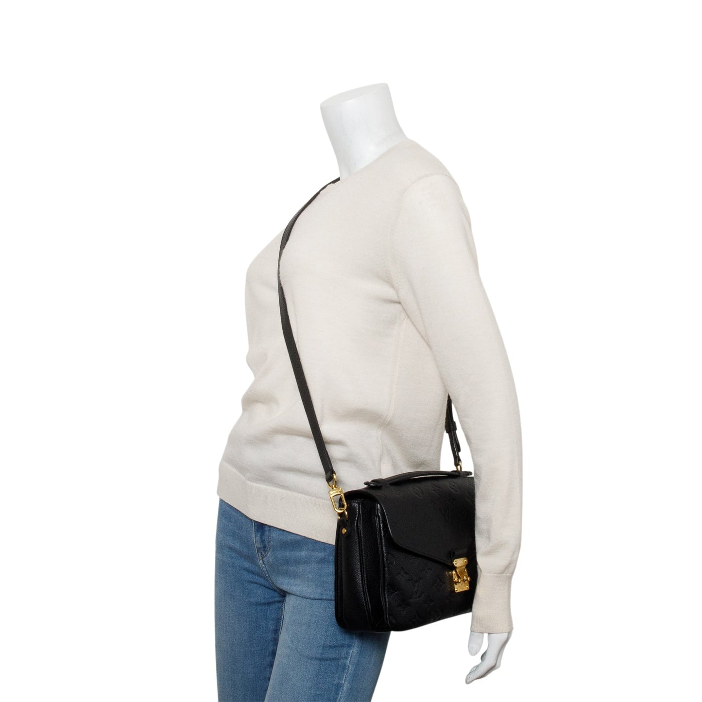 Louis Vuitton Black Monogram Empreinte Leather Pochette Metis