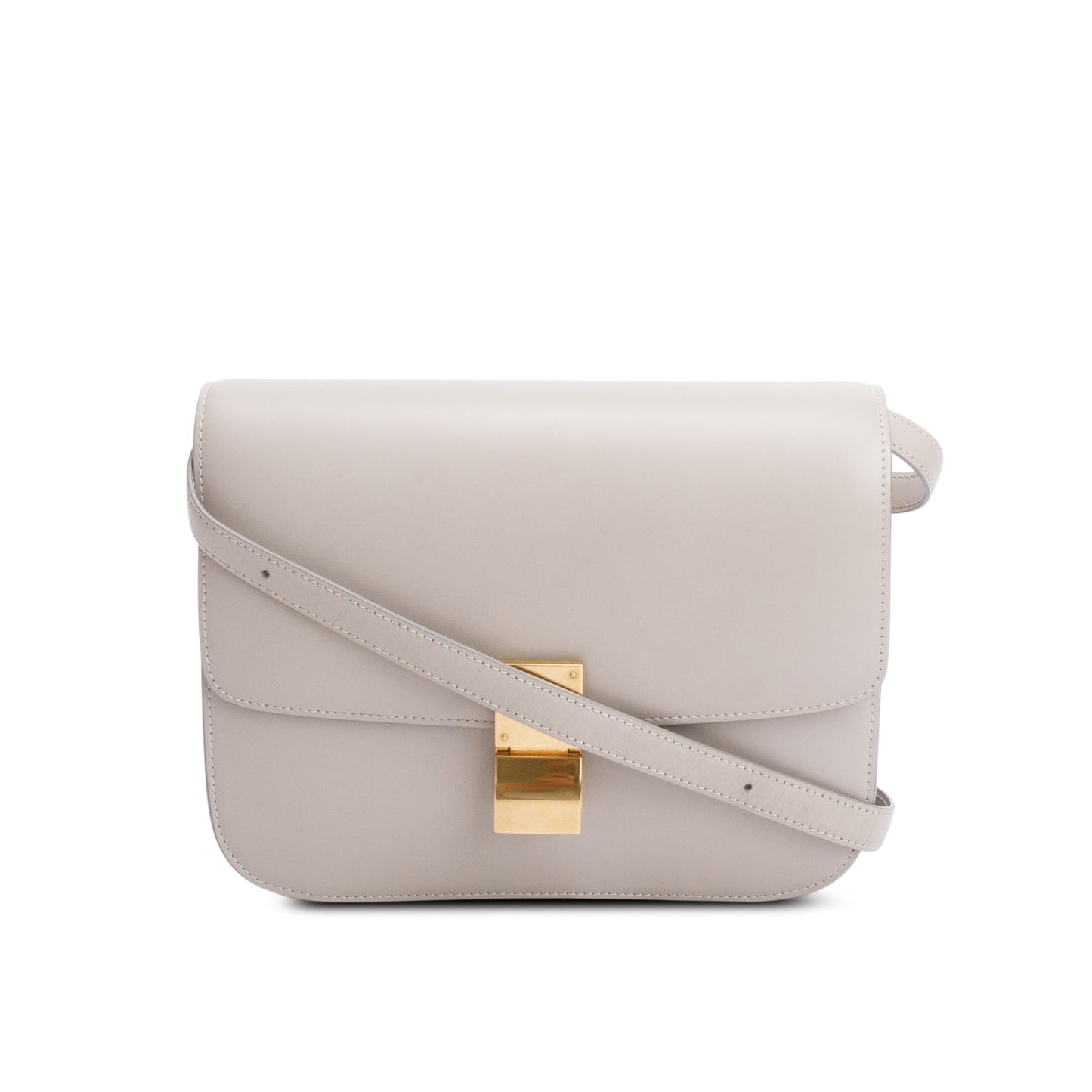 Celine Grey Calfskin Medium Classic Box Flap Bag