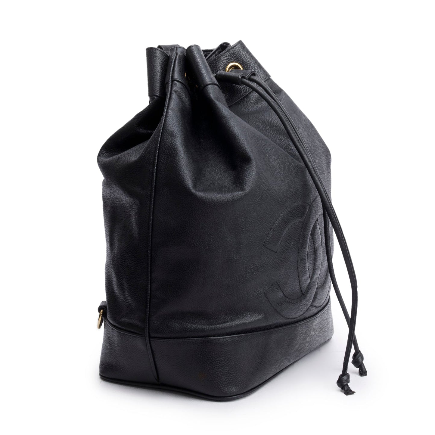 Chanel Black Caviar Drawstring Sling Bag