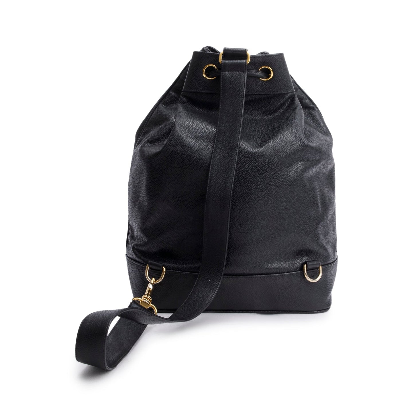 Chanel Black Caviar Drawstring Sling Bag