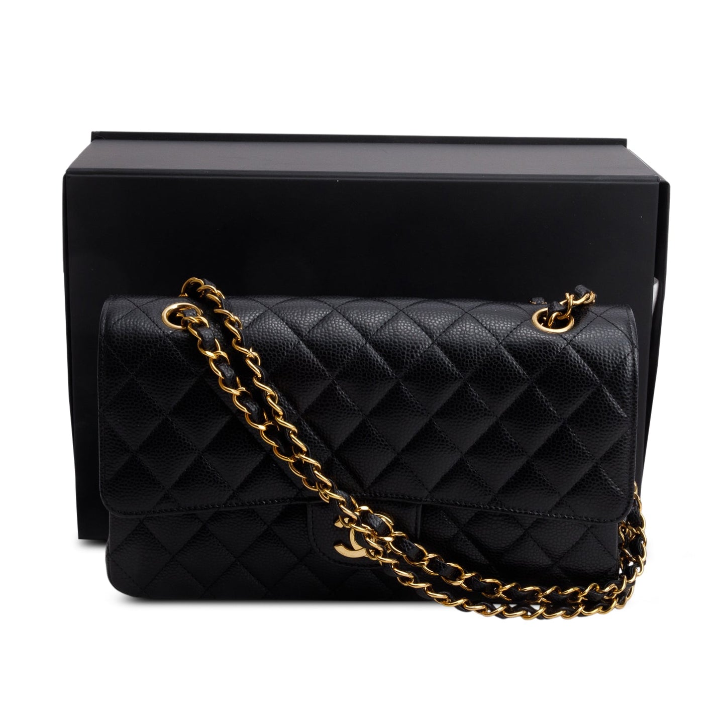 Chanel Black Caviar Classic Medium Double Flap Bag