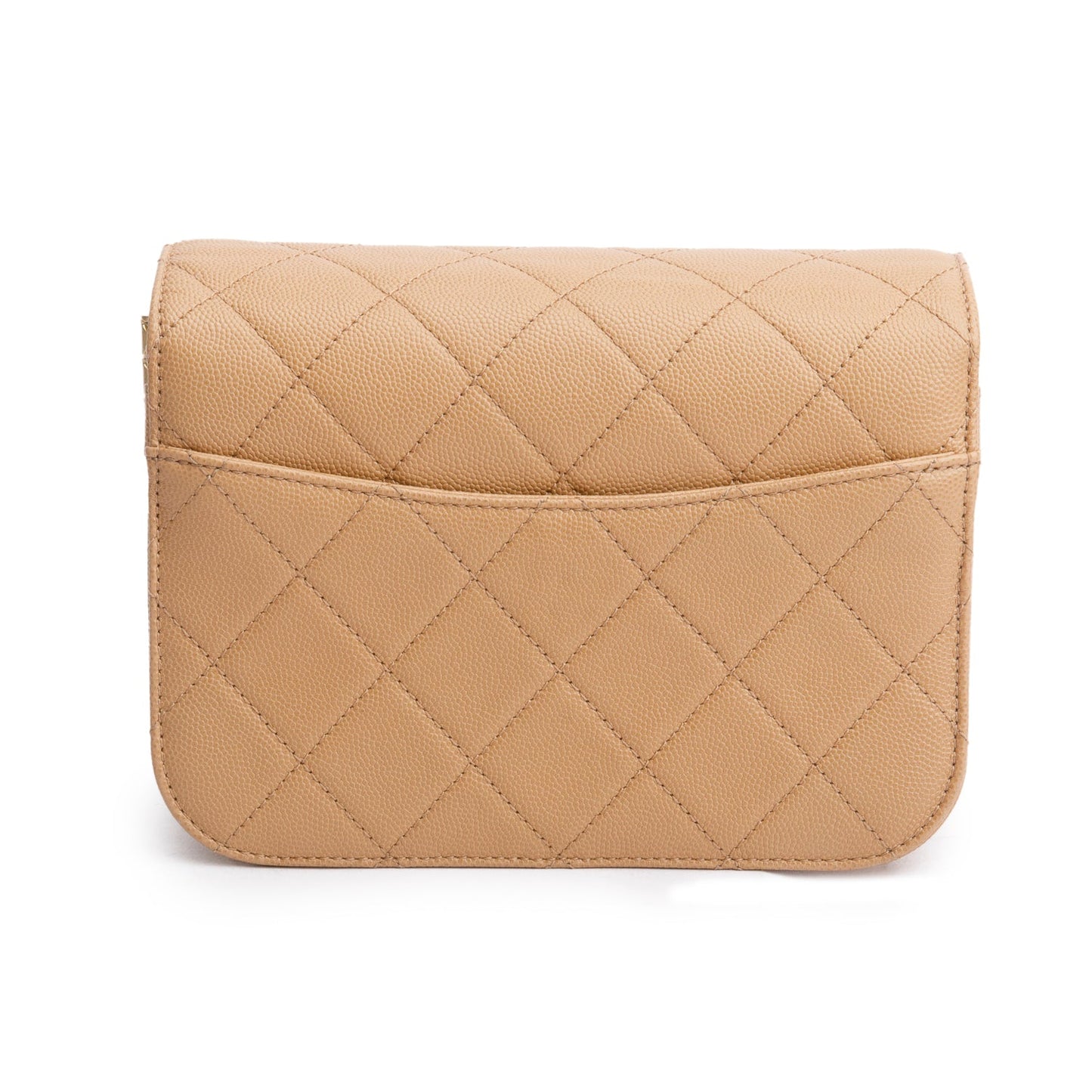 Chanel 2021 Beige Caviar Mini Messenger Bag