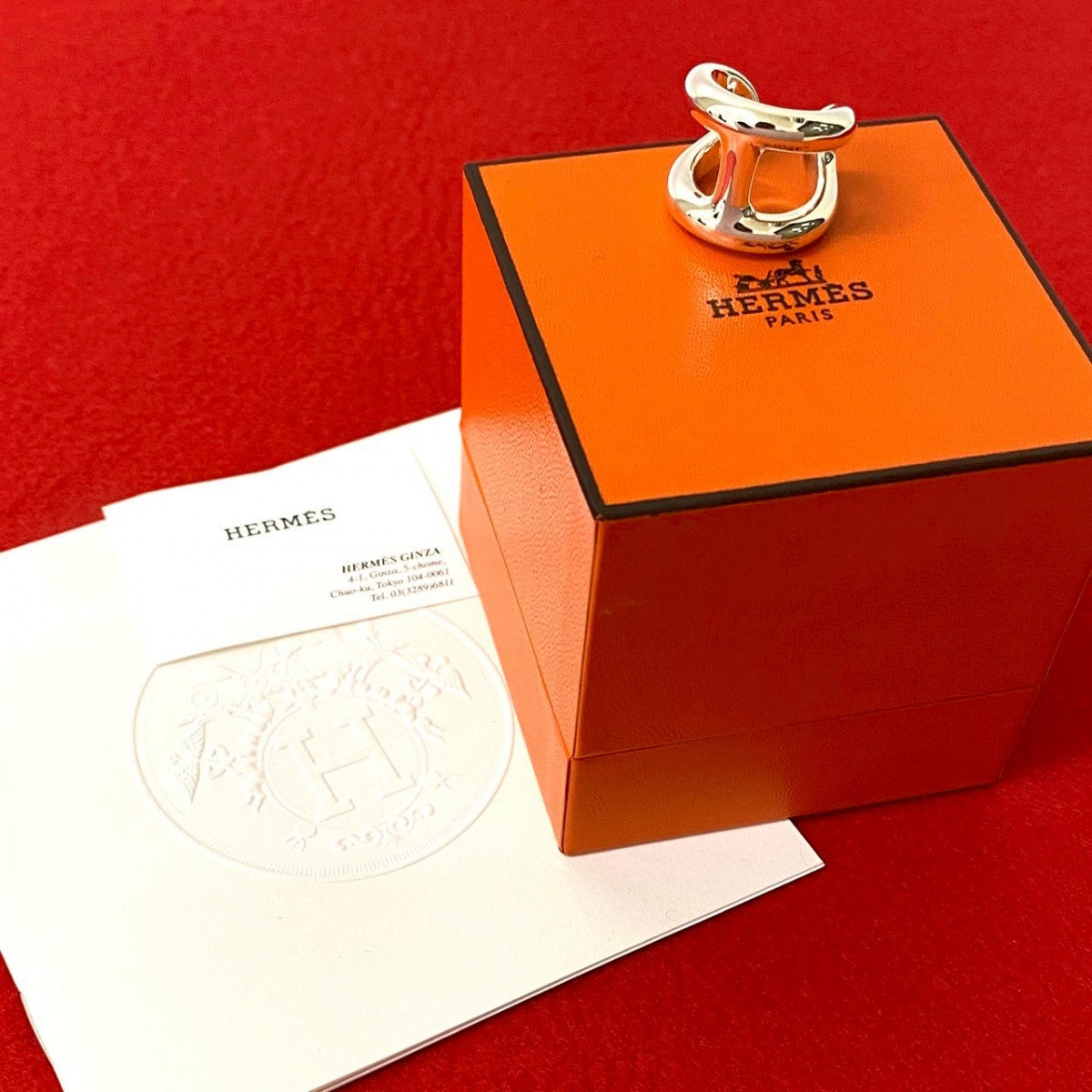 HERMES Ring Silver925 Silver Osmoz GM mens