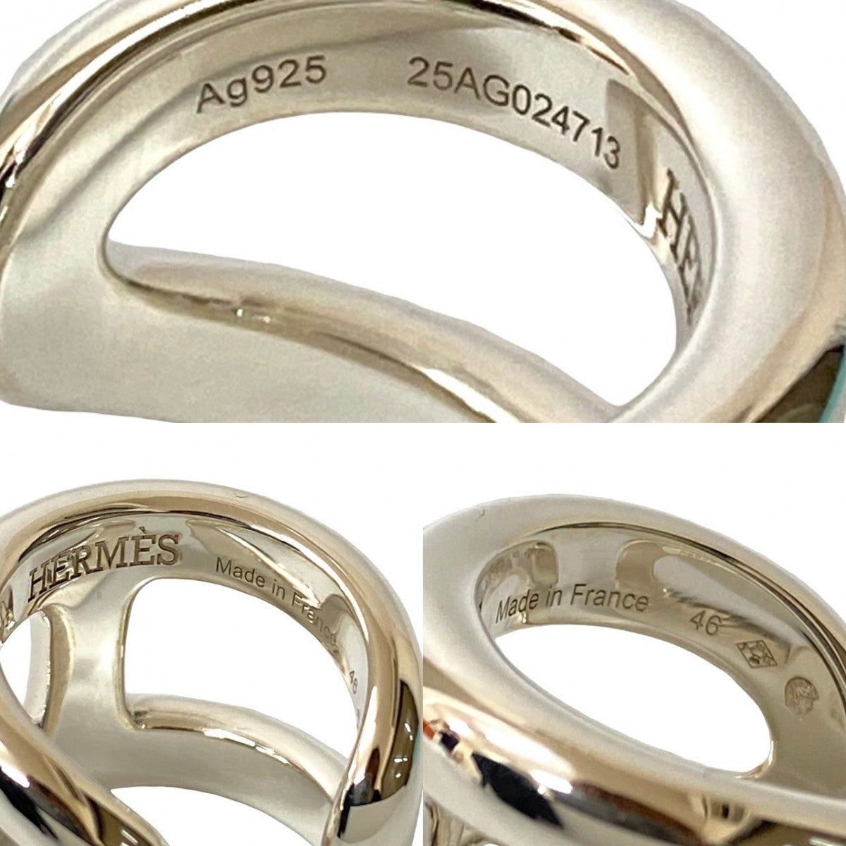 HERMES Ring Silver925 Silver Osmoz GM mens