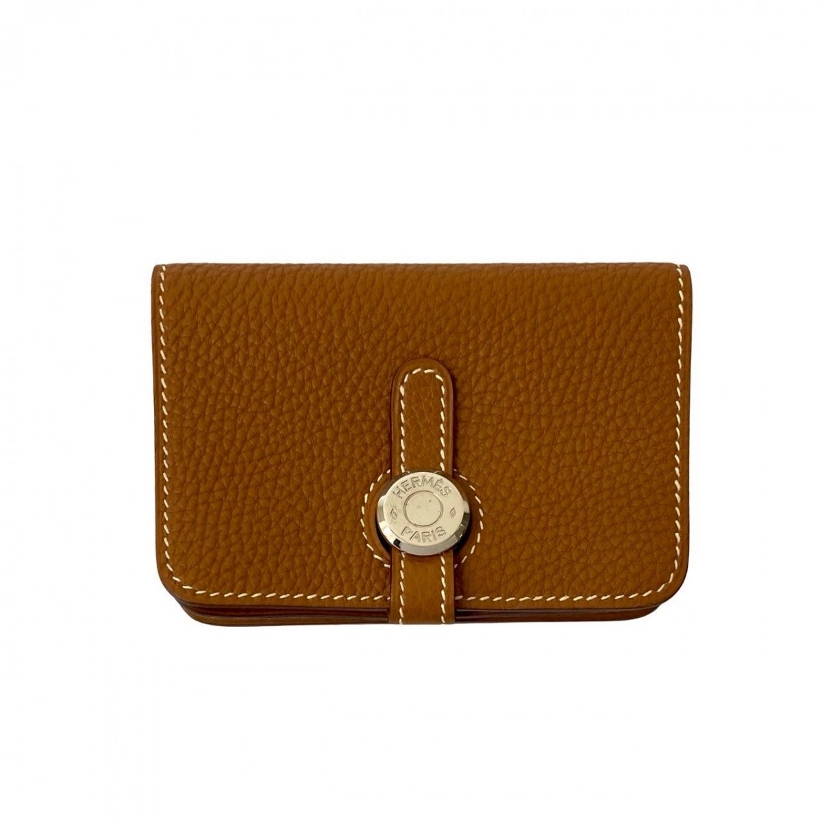 HERMES Coin case Taurillon Clemence Brown Dogon