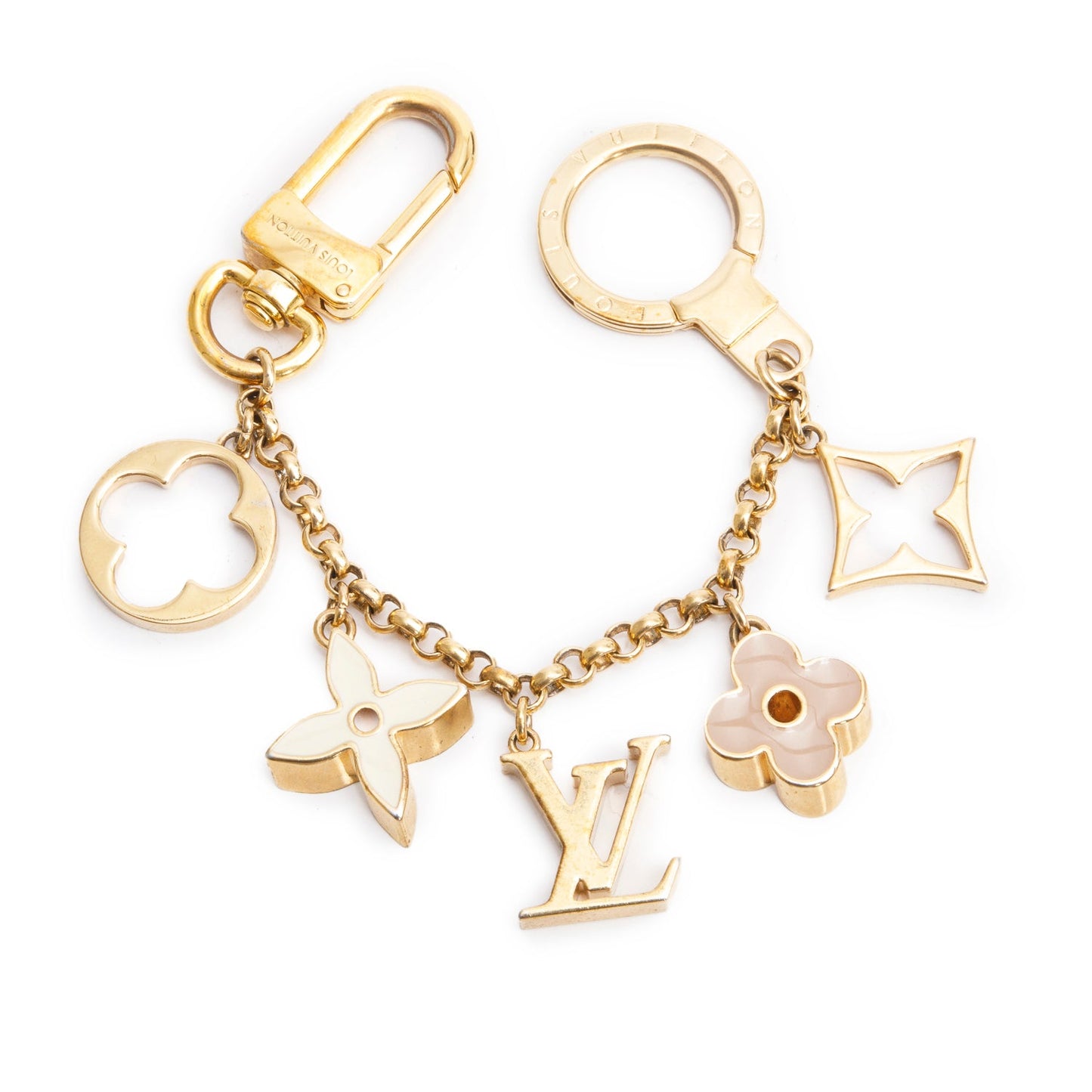 Louis Vuitton Gold-Tone Fleur de Monogram Bag Charm Chain