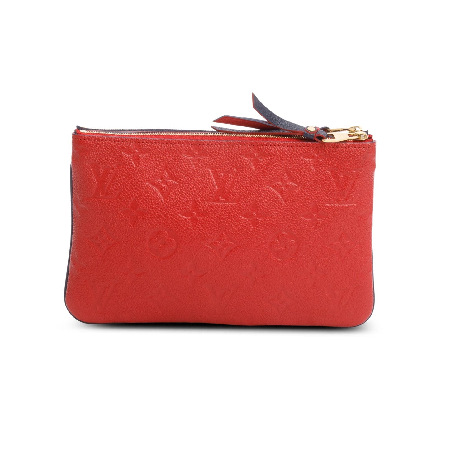 Louis Vuitton Navy/Red Empreinte Leather Double Zip Pochette