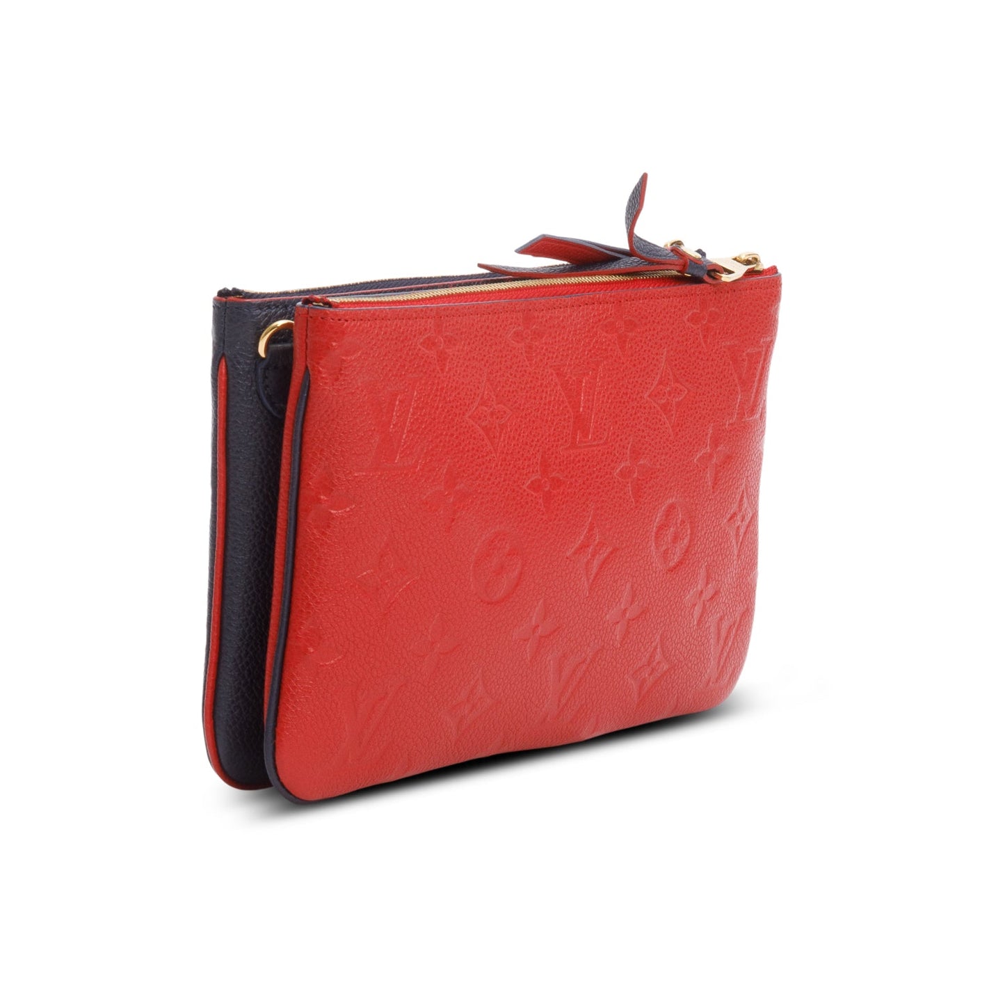 Louis Vuitton Navy/Red Empreinte Leather Double Zip Pochette