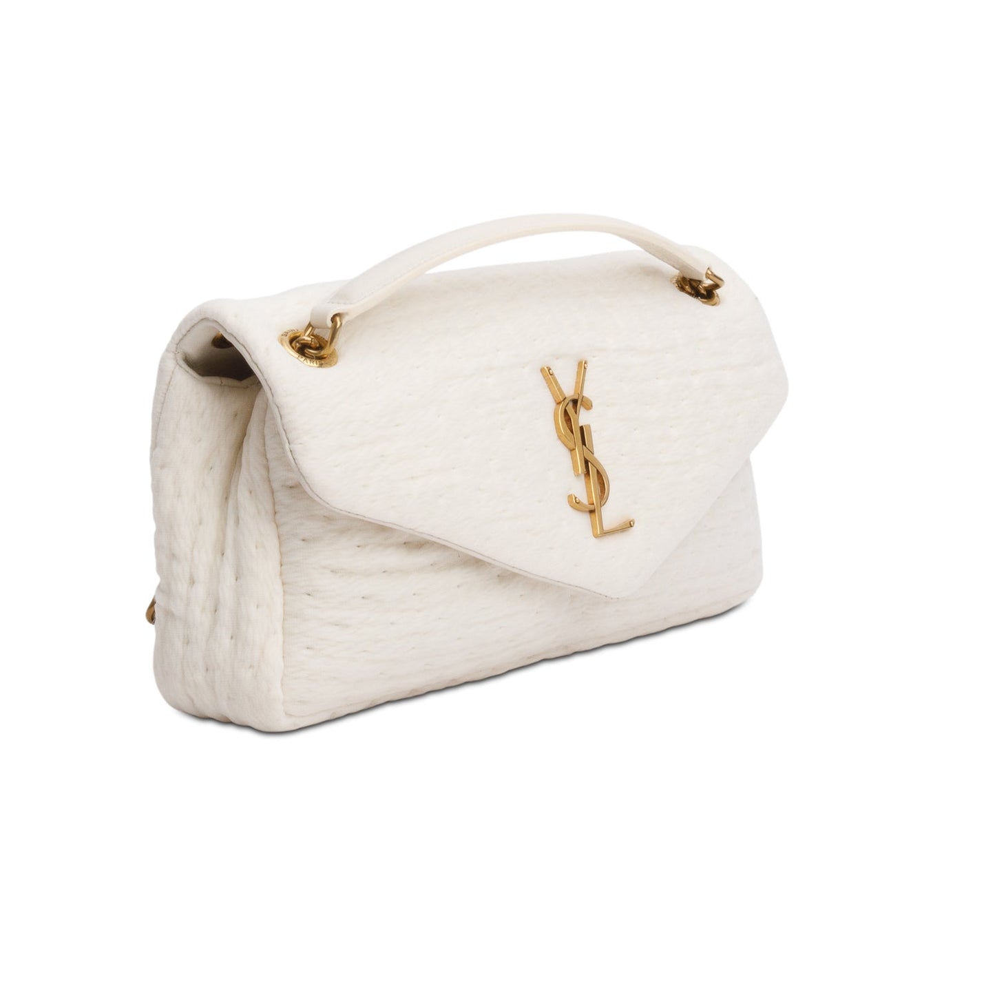 Saint Laurent 2023 White Organza Small Calypso Bag