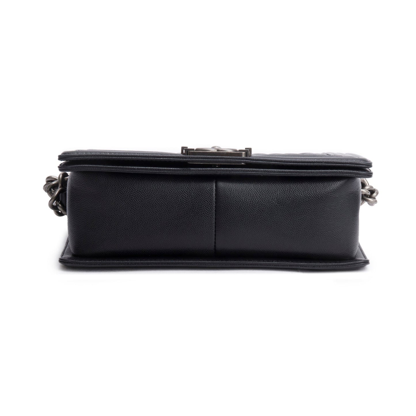 Chanel 2025 Black Caviar Quilted Medium Boy Bag
