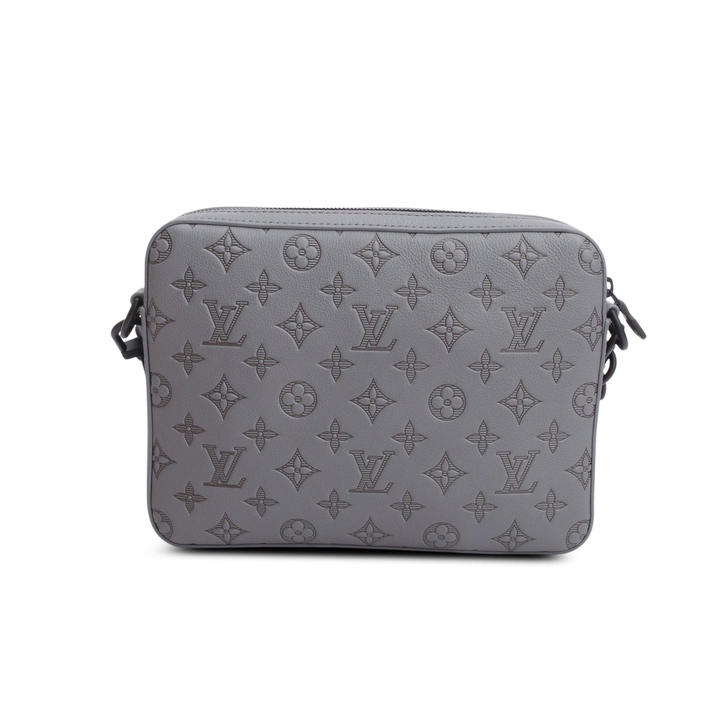 Louis Vuitton Grey Monogram Shadow Embossed Calfskin Leather Trio Messenger Bag