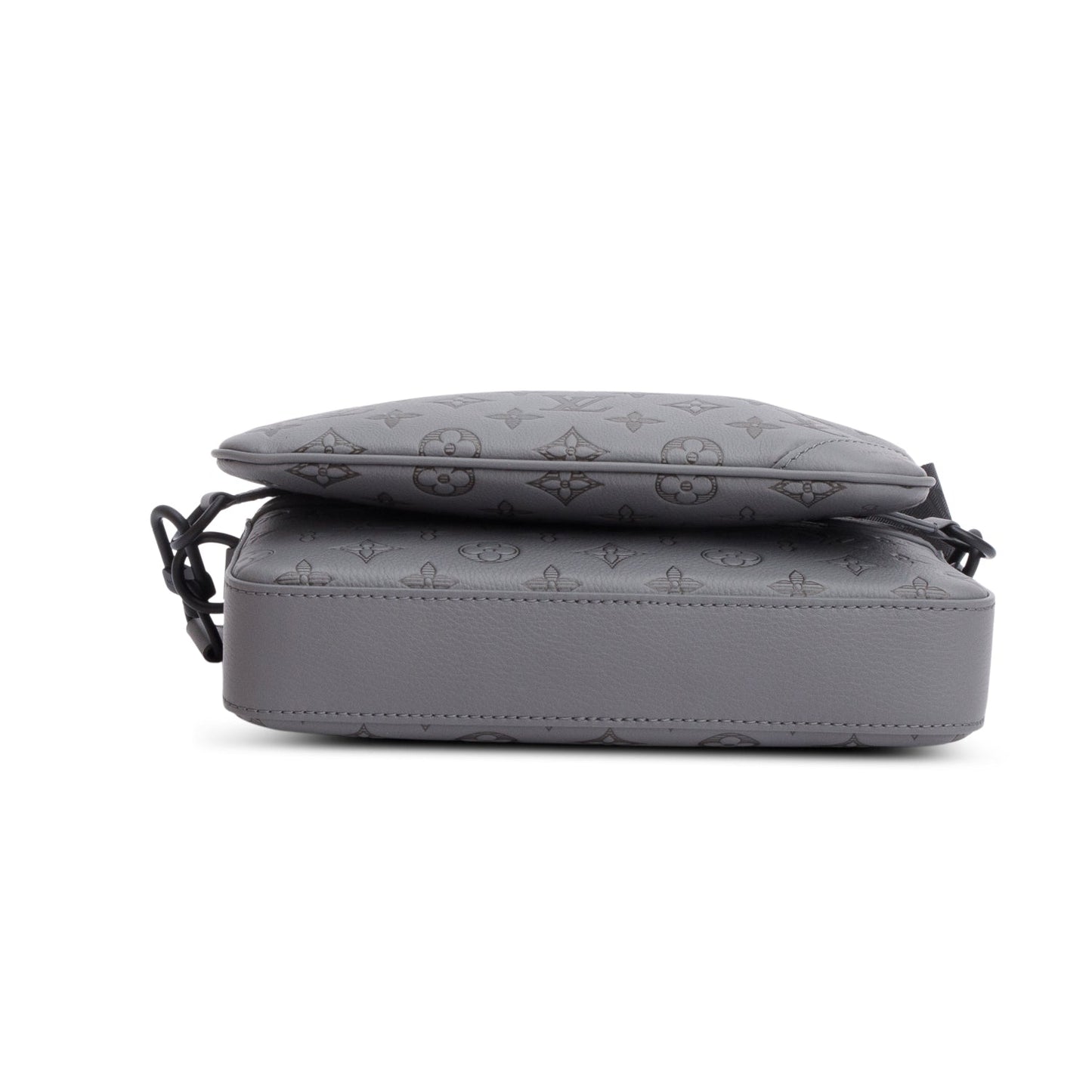 Louis Vuitton Grey Monogram Shadow Embossed Calfskin Leather Trio Messenger Bag