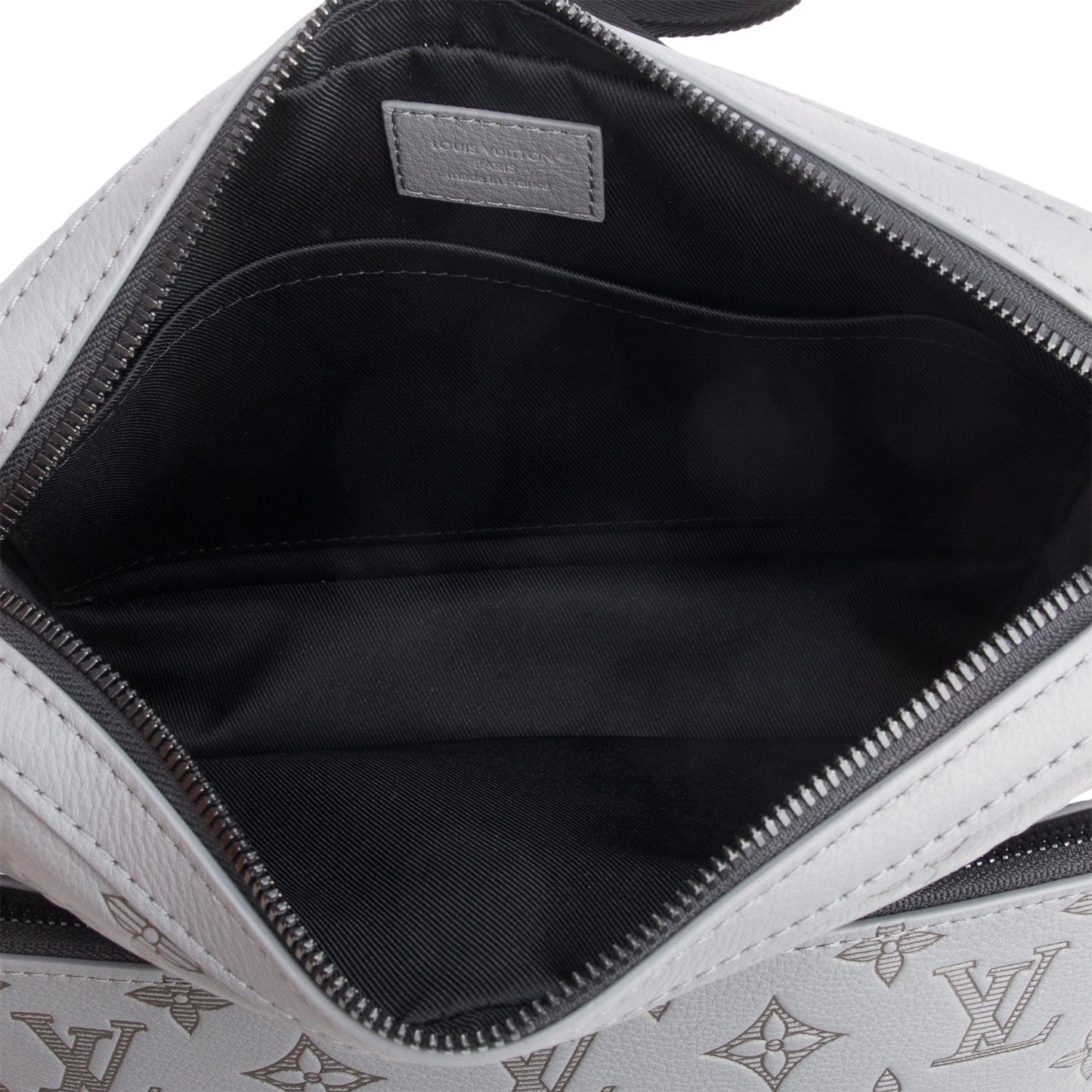 Louis Vuitton Grey Monogram Shadow Embossed Calfskin Leather Trio Messenger Bag