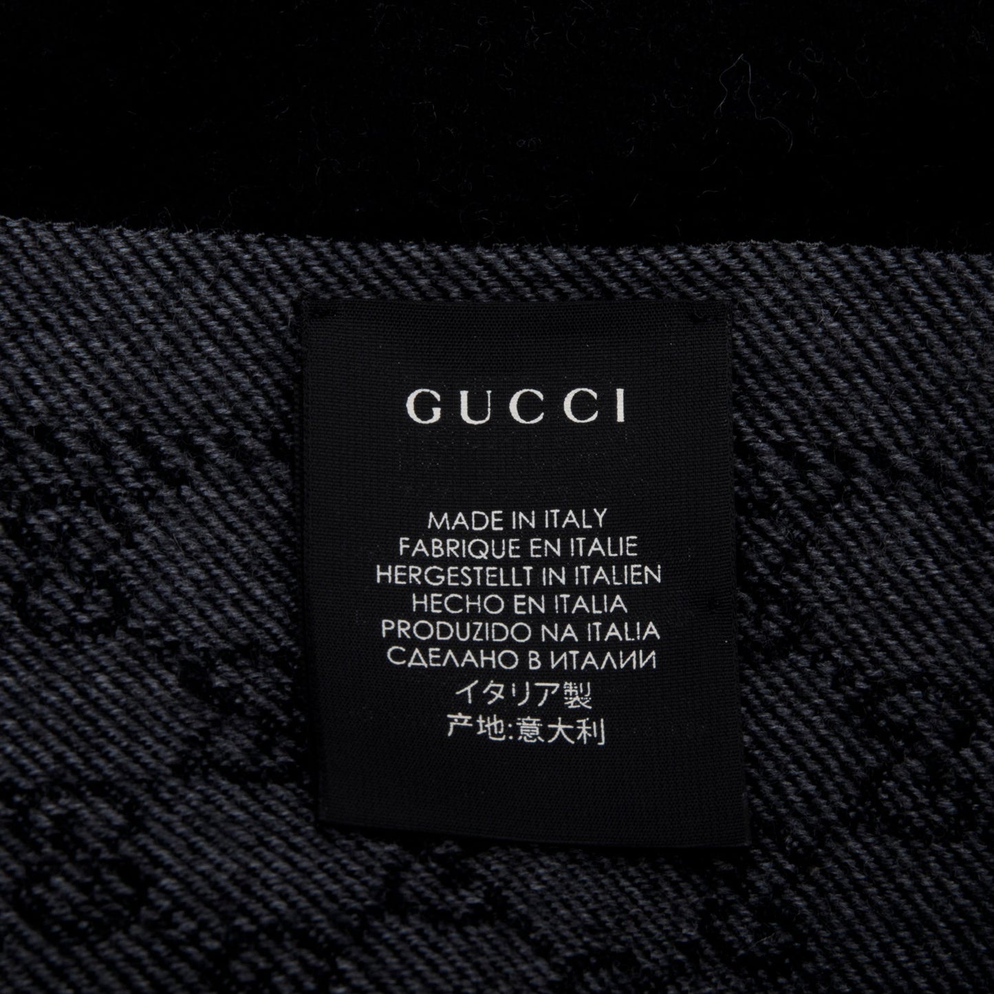 Gucci Grey Wool GG Jacquard Monogram Fringe Scarf
