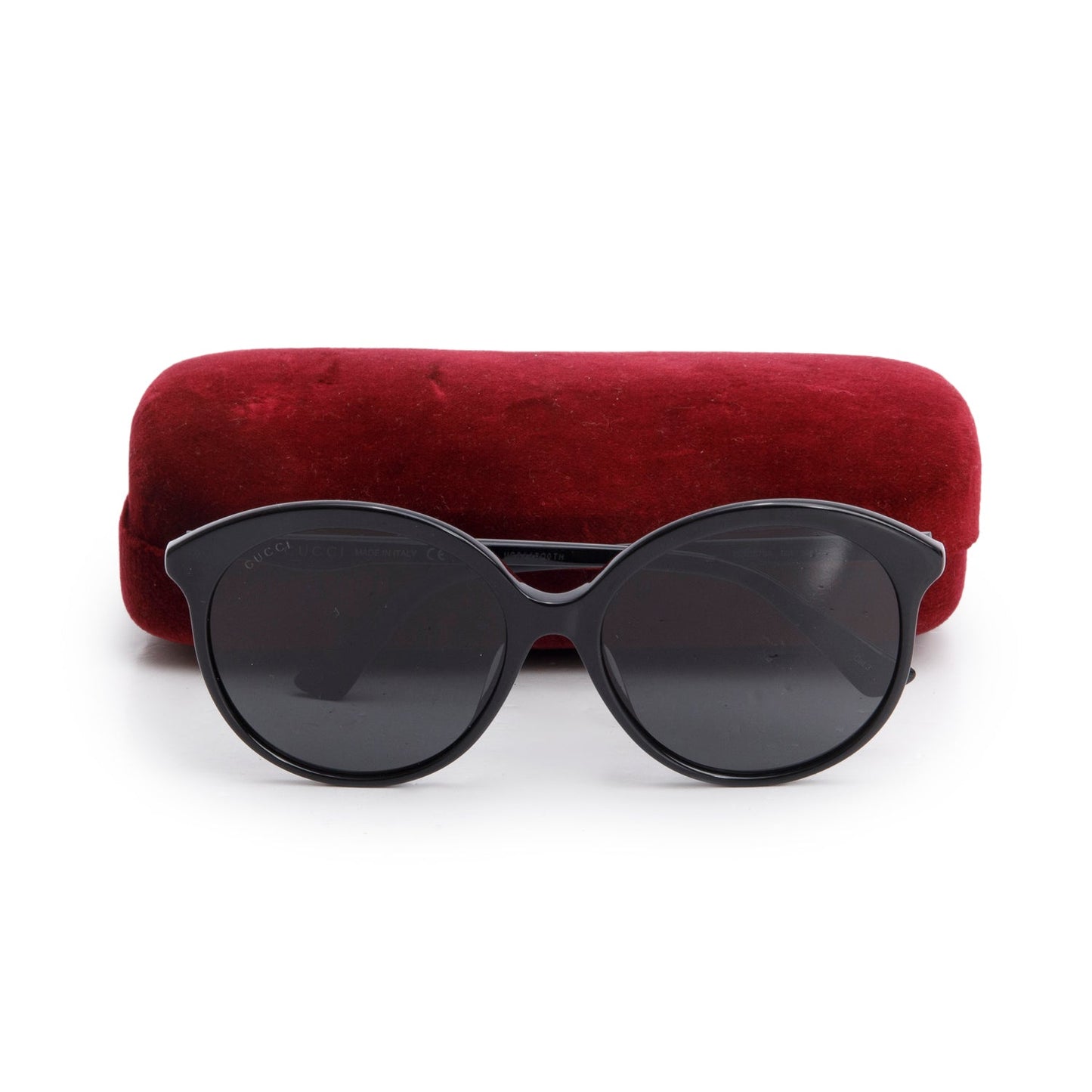 Gucci GG0257SA Black Acetate Oversized Round Sunglasses