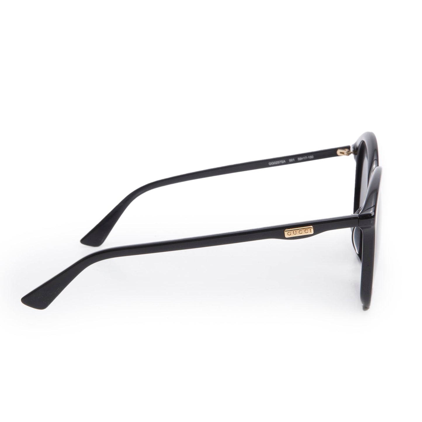 Gucci GG0257SA Black Acetate Oversized Round Sunglasses