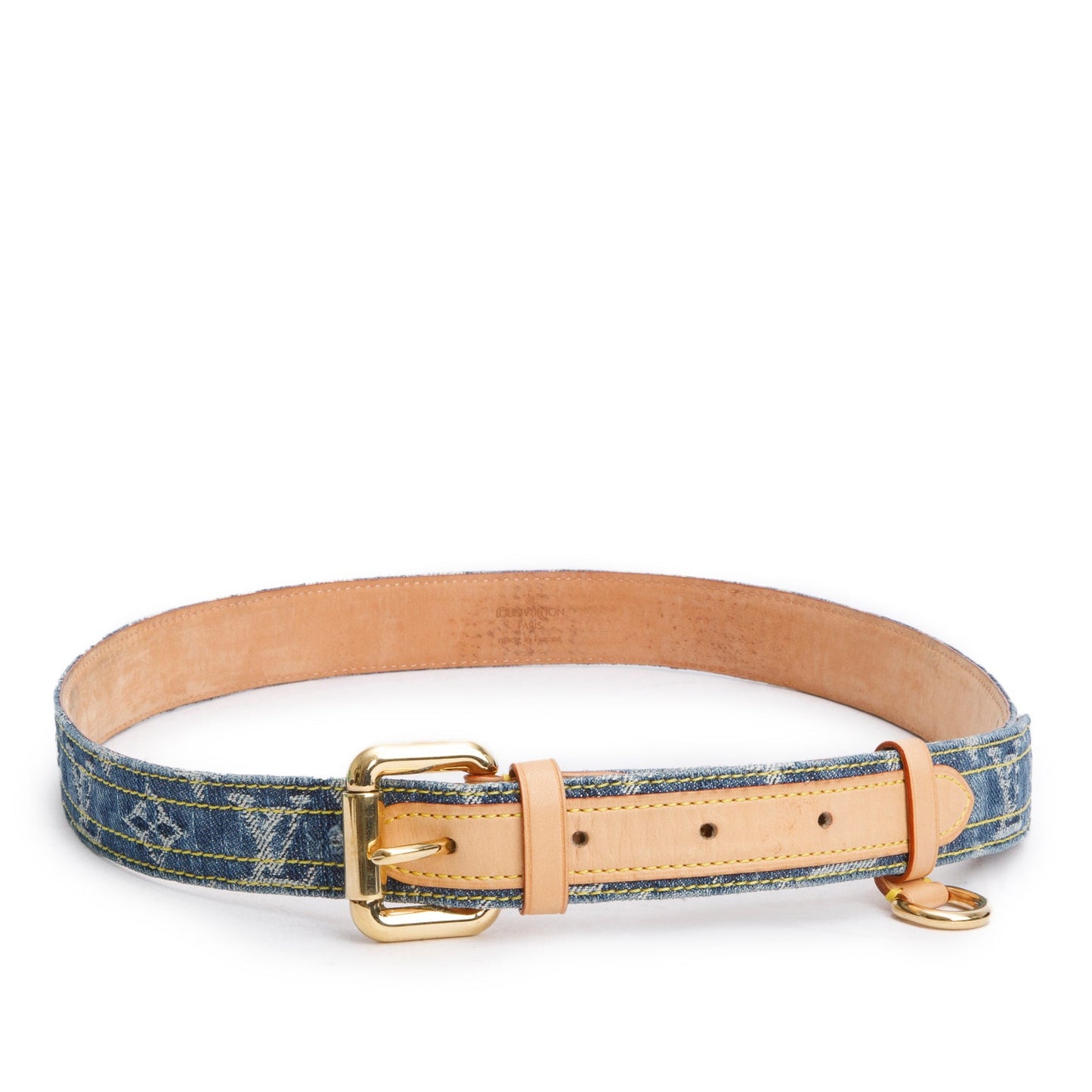 Louis Vuitton Denim Monogram D-Ring Ard Belt, 90 36