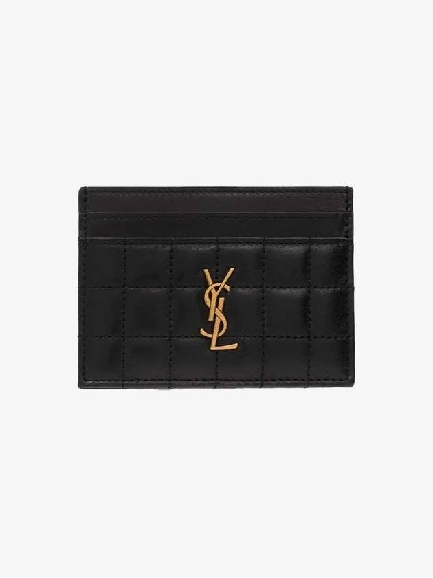 Luxury Saint Laurent Trending 2025 Cassandre Quilting Leather Card Wallet Black