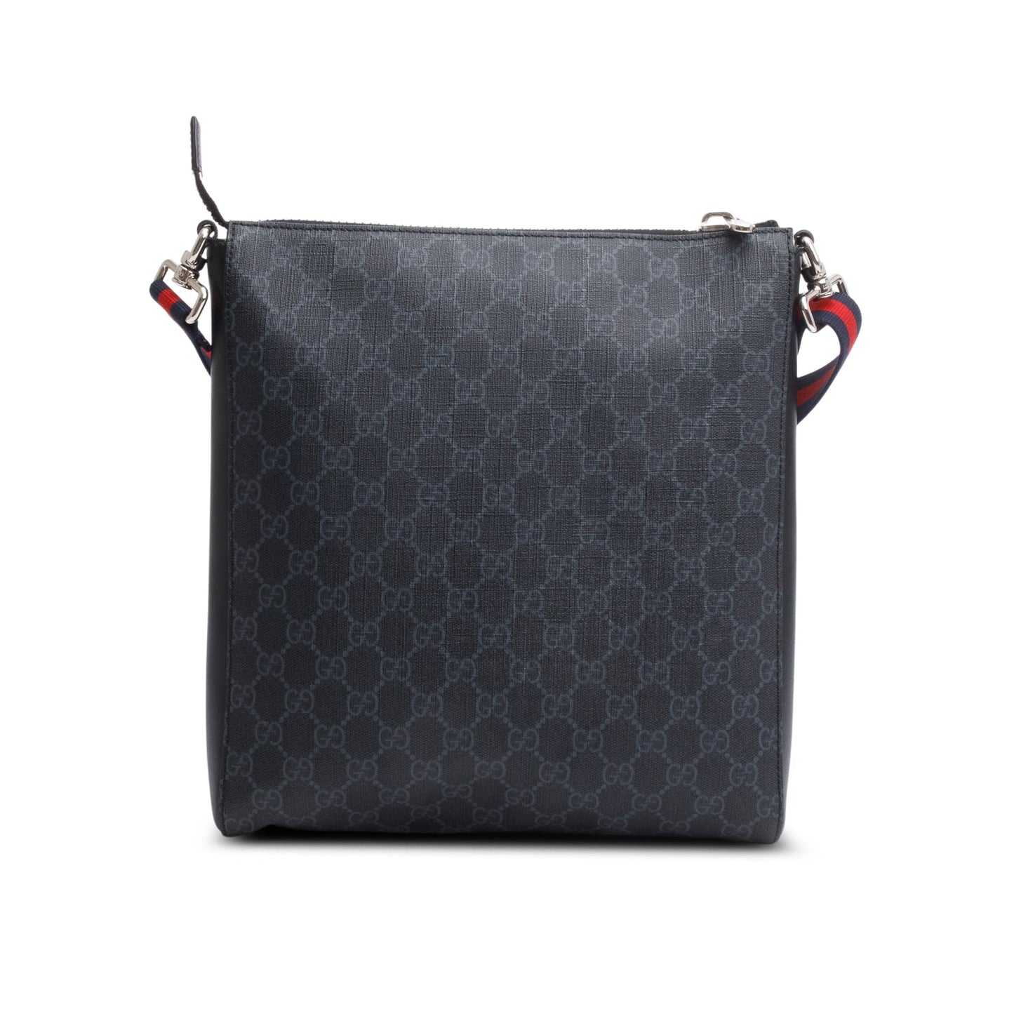 Gucci Black GG Supreme Canvas Calfskin Messenger Bag
