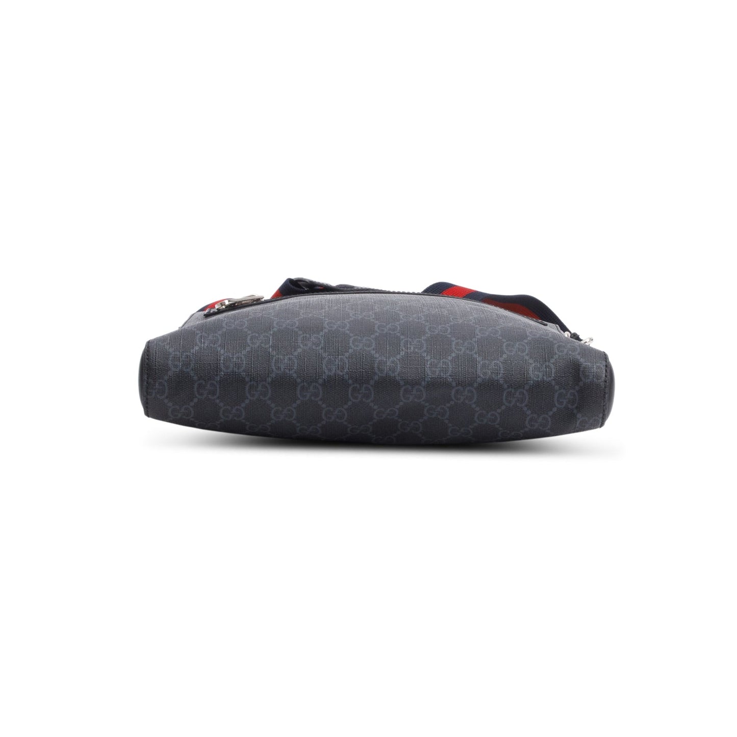 Gucci Black GG Supreme Canvas Calfskin Messenger Bag