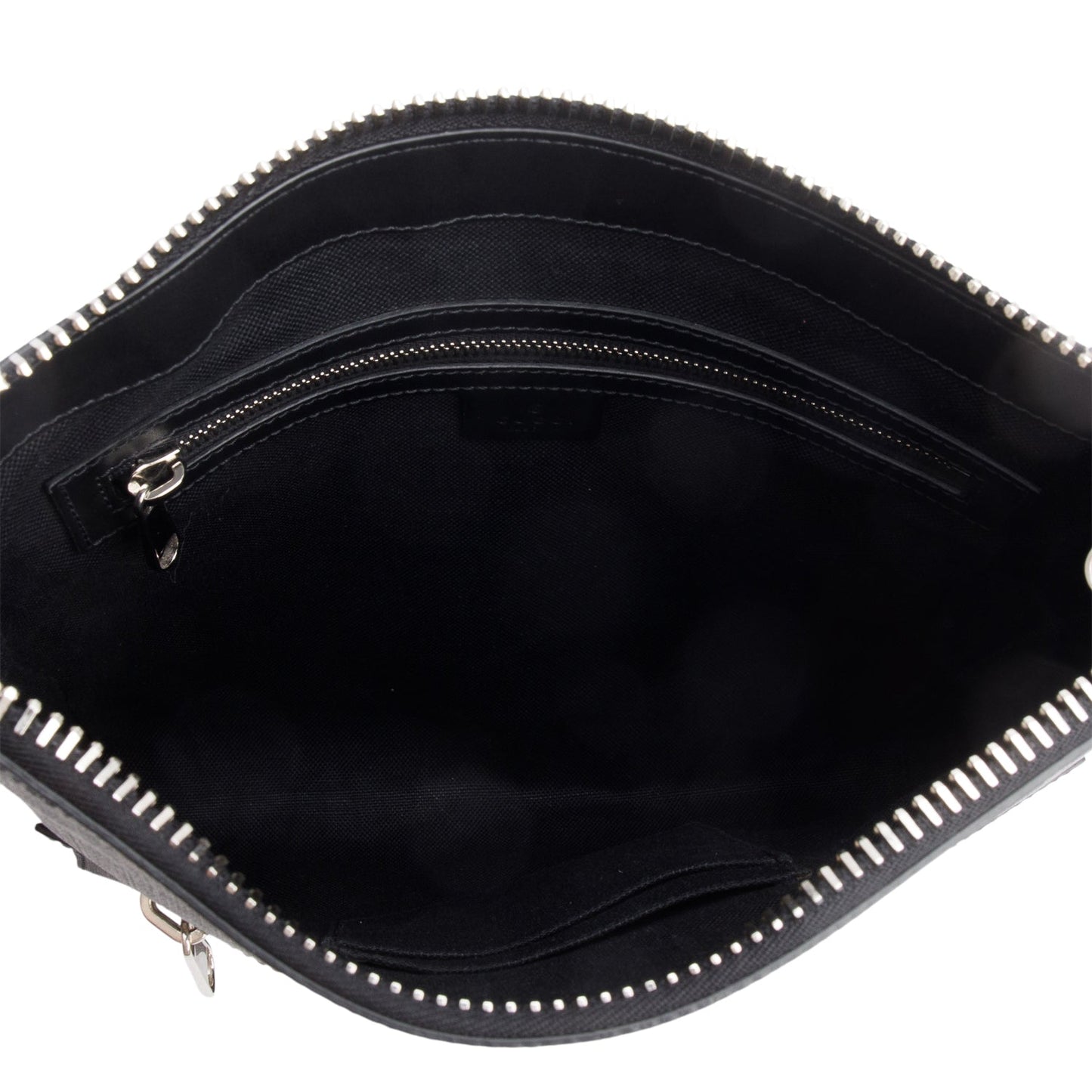Gucci Black GG Supreme Canvas Calfskin Messenger Bag