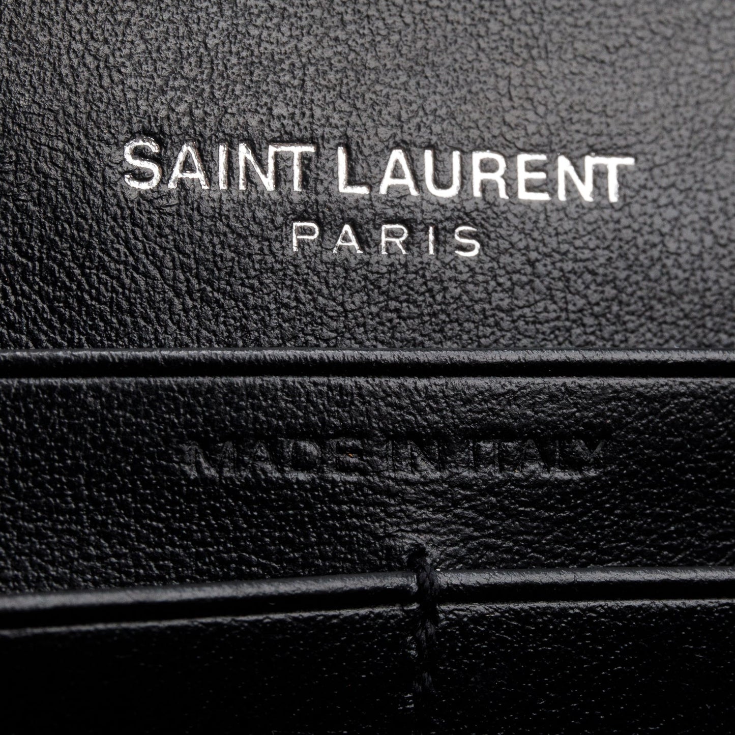 Saint Laurent Black Croc Embossed Classic Cassandre Chain Wallet