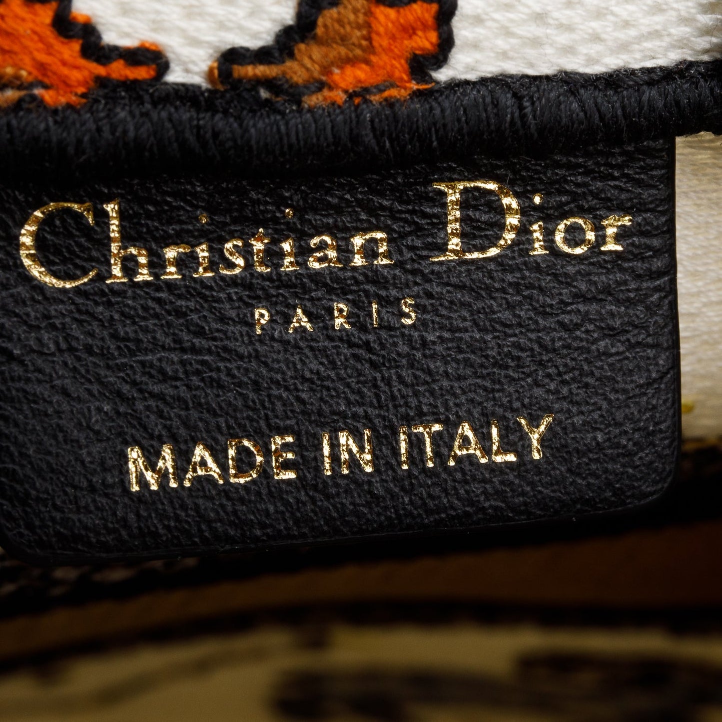 Christian Dior 2022 Cream Canvas Embroidered Pixel Zodiac Mini Book Tote Phone Bag