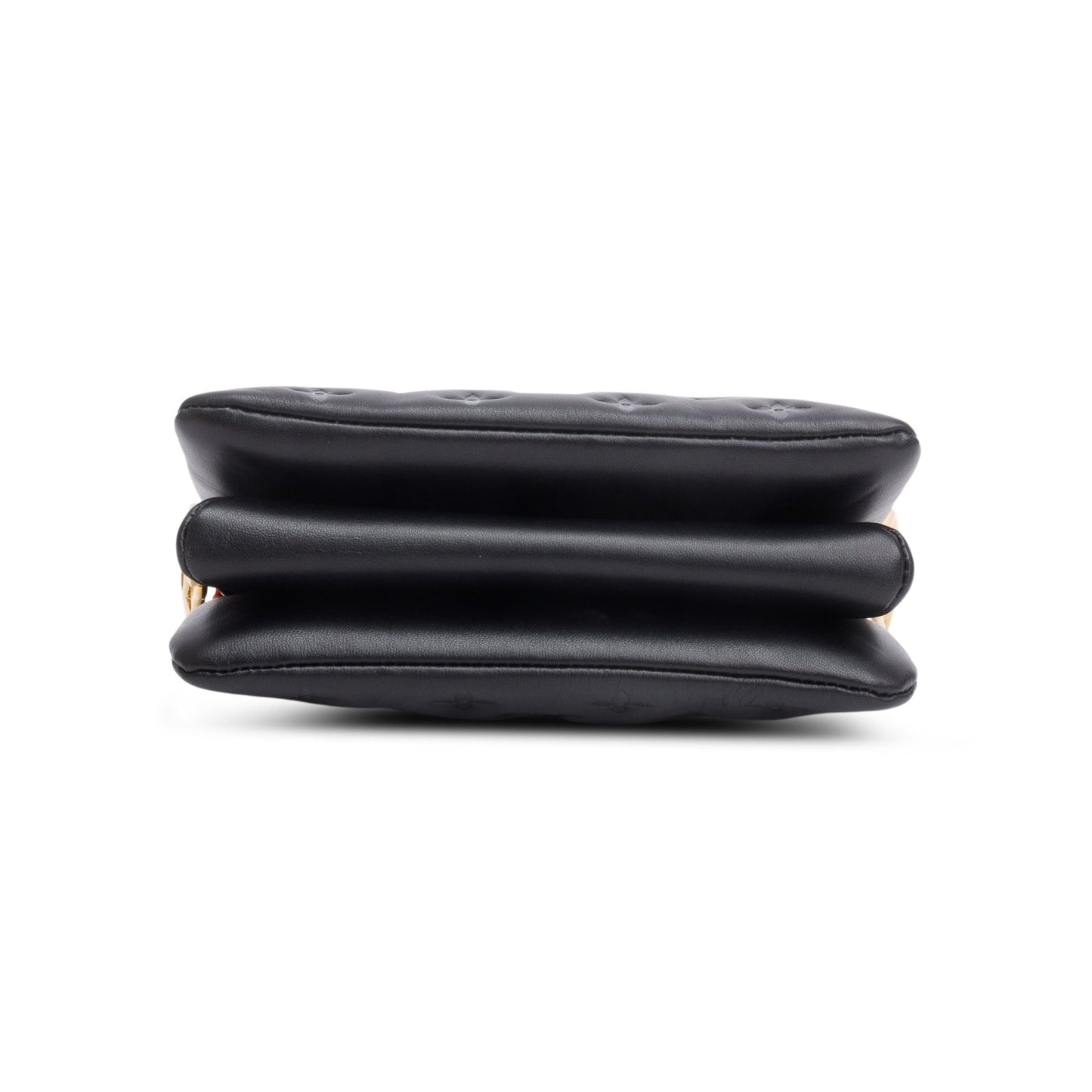 Louis Vuitton Black Lambskin Embossed Monogram Coussin BB