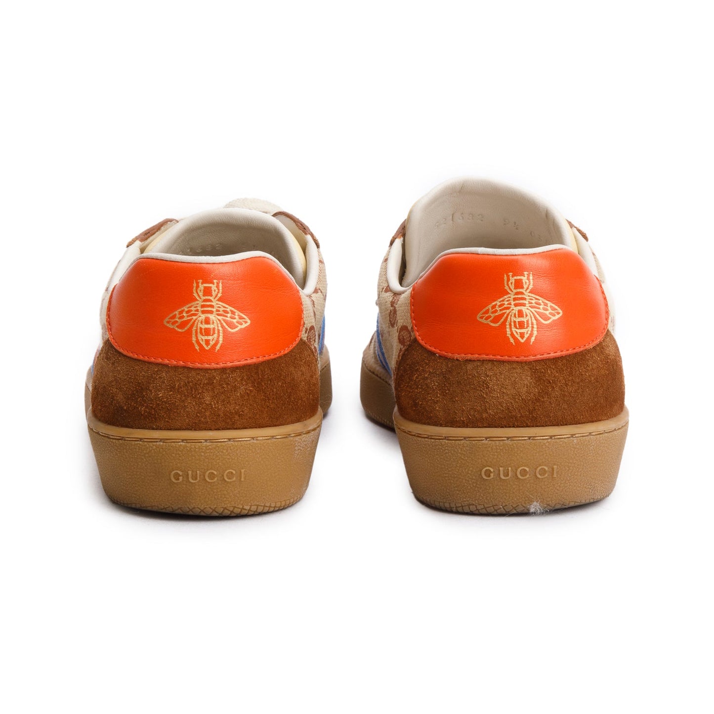 Gucci Brown Suede GG Canvas Web G74 Sneakers, Men's Size 9.5