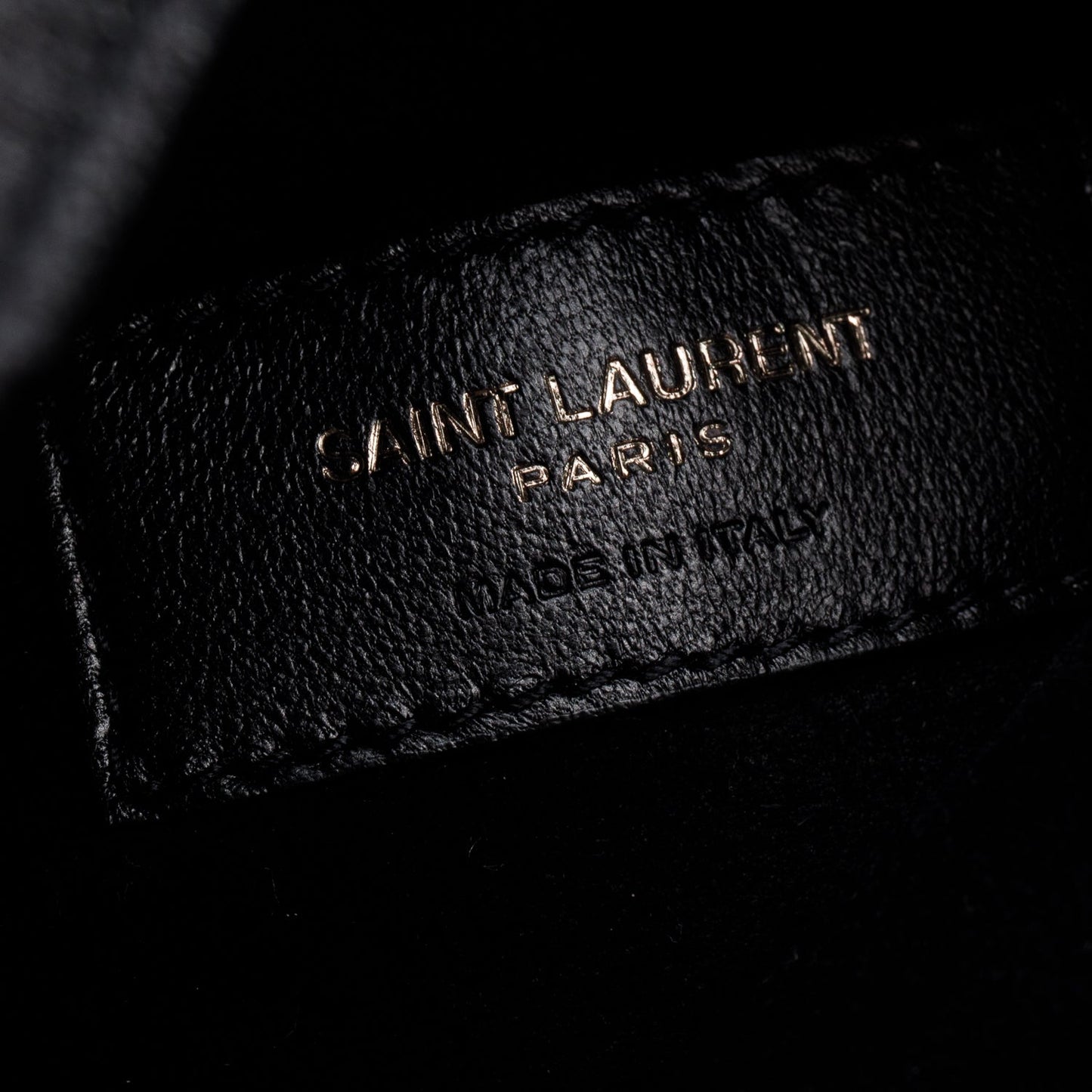 Saint Laurent 2022 Black Lambskin Heart Studded Riva Medium Bucket Bag