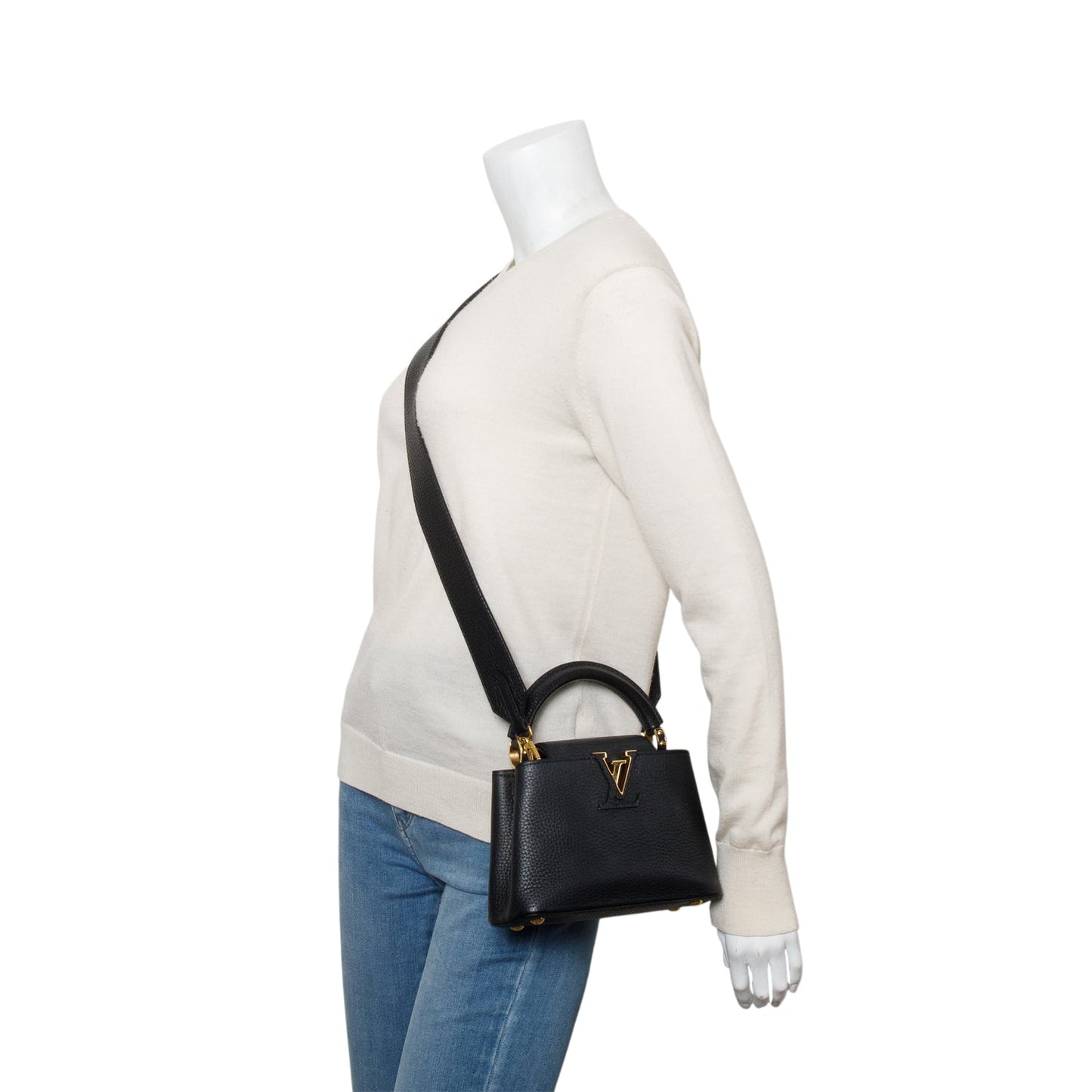 Louis Vuitton Black Taurillon Leather Mini Capucines
