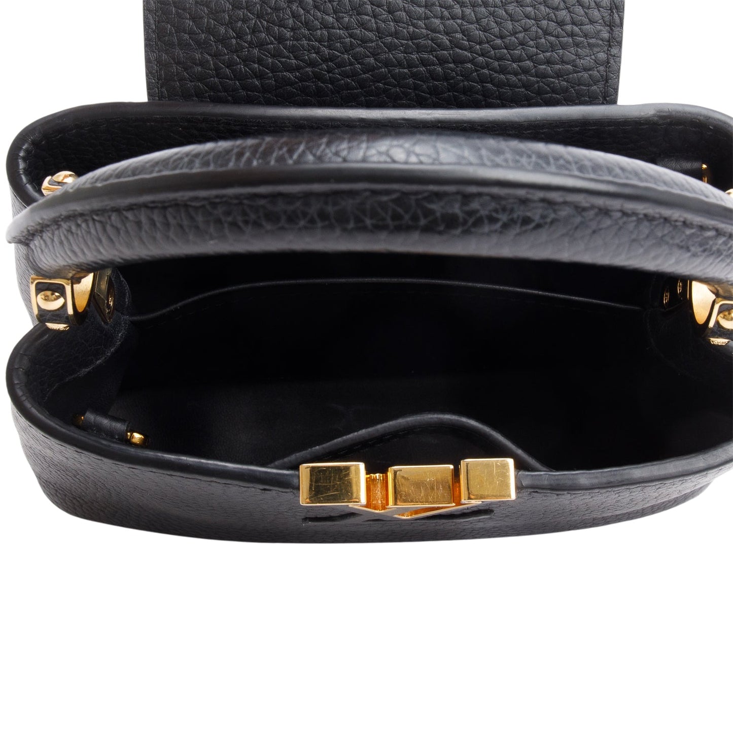 Louis Vuitton Black Taurillon Leather Mini Capucines