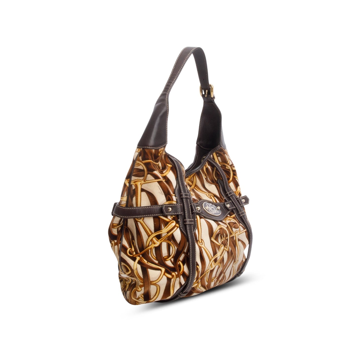 Gucci Brown Velvet Horse Bit 85th Anniversary Edition Large Hobo Bag