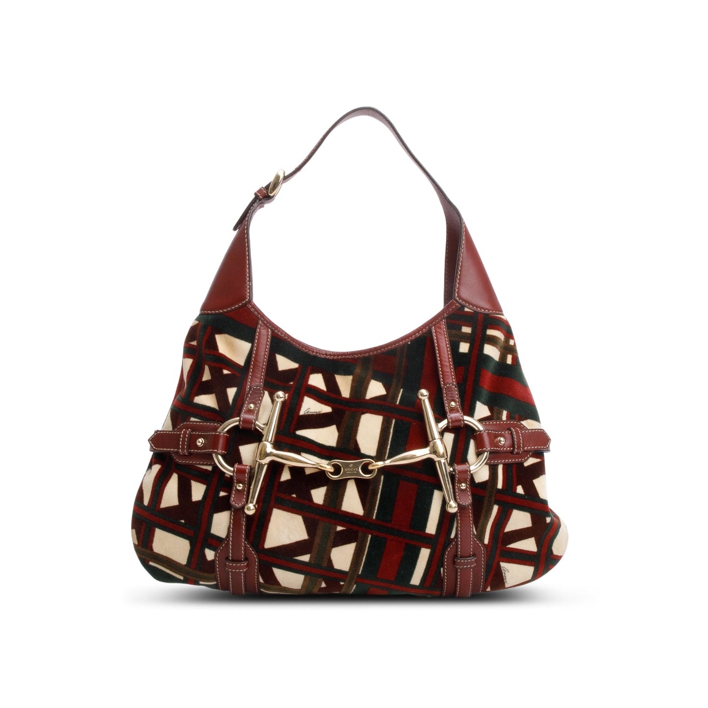 Gucci Red Velvet Horse Bit 85th Anniversary Edition Small Hobo Bag