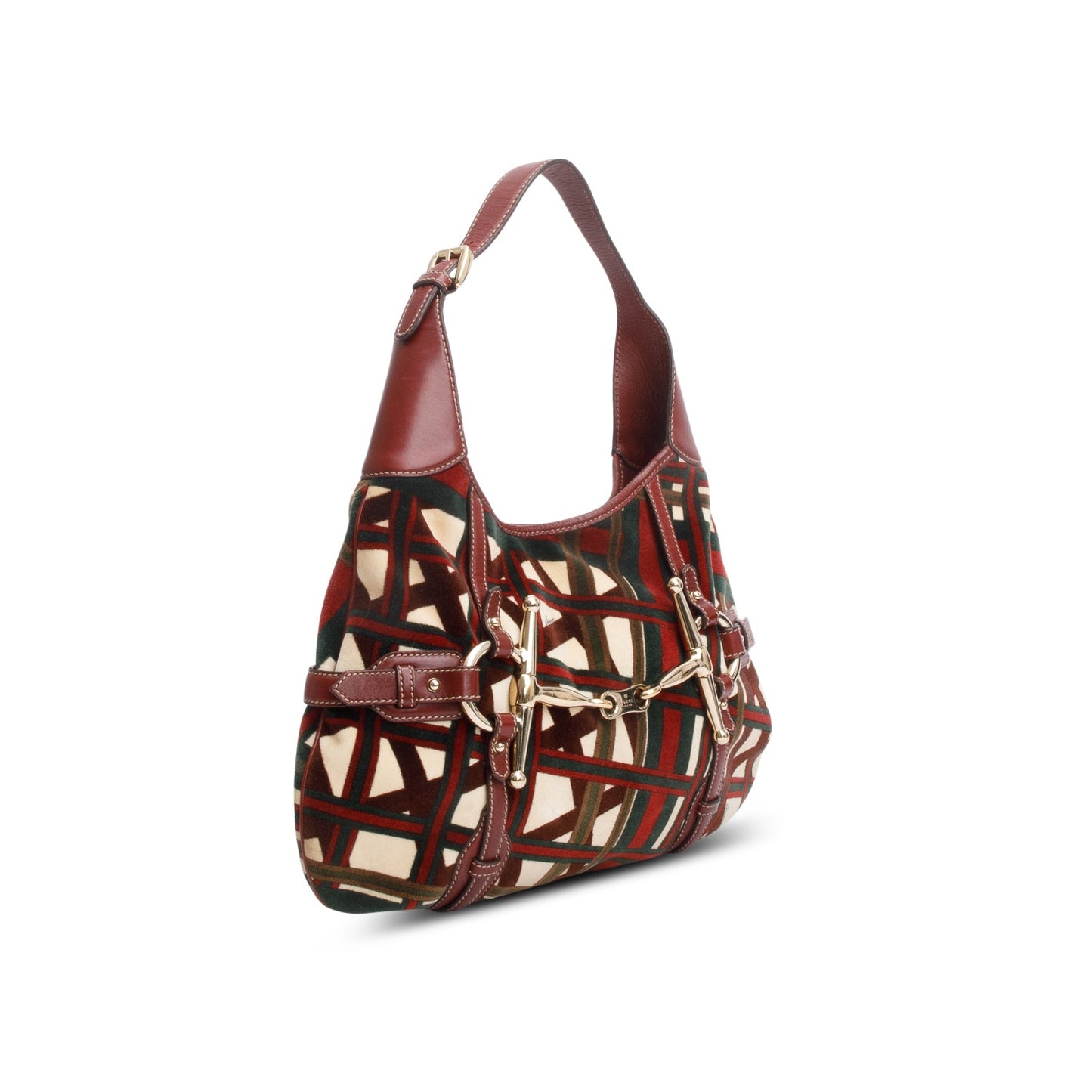 Gucci Red Velvet Horse Bit 85th Anniversary Edition Small Hobo Bag