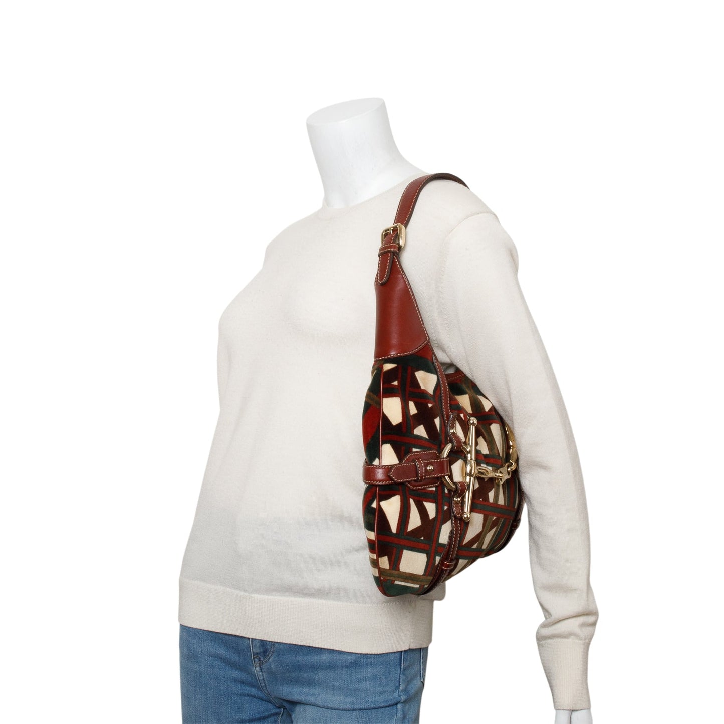 Gucci Red Velvet Horse Bit 85th Anniversary Edition Small Hobo Bag