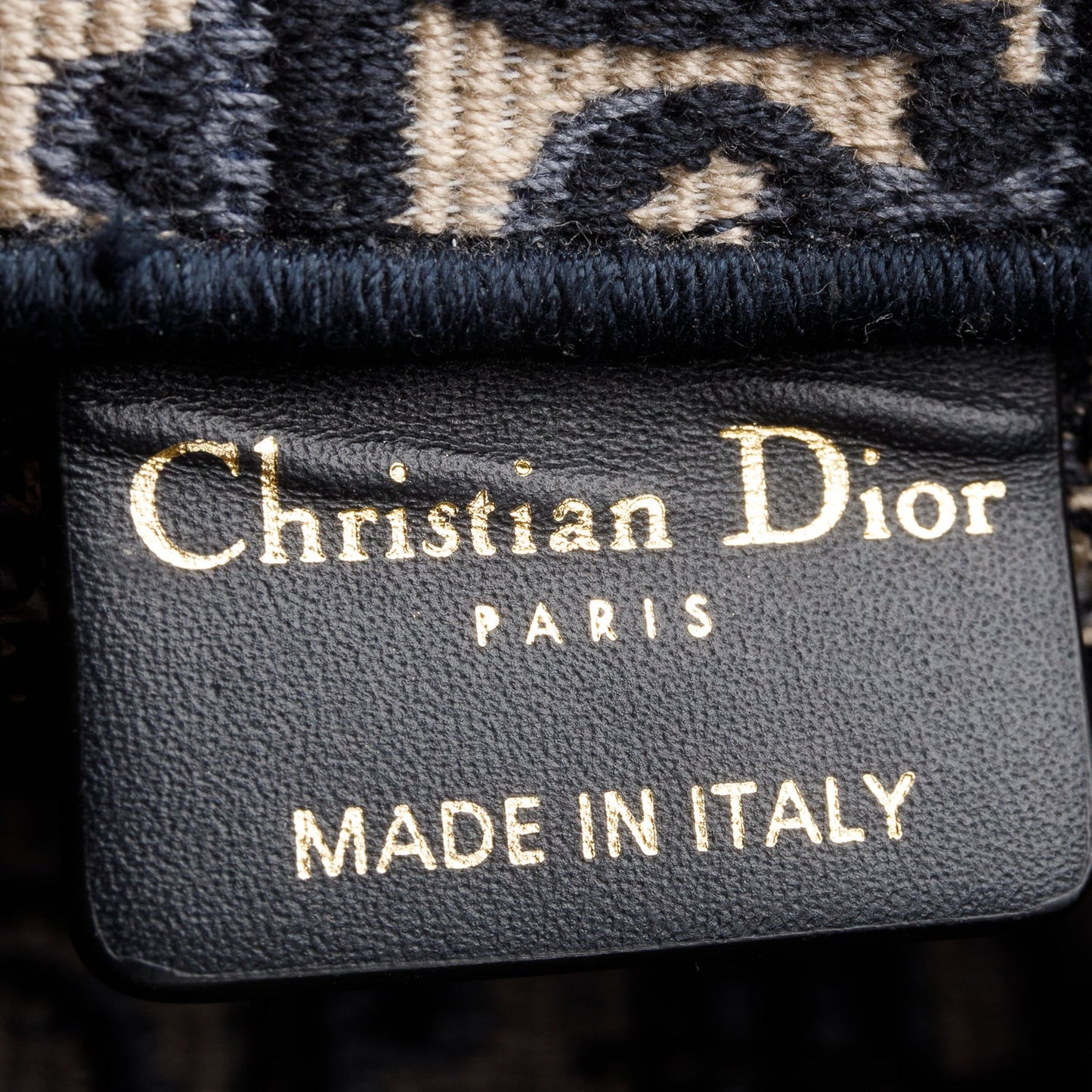 Christian Dior 2024 Blue Oblique Embroidered Mini Book Tote
