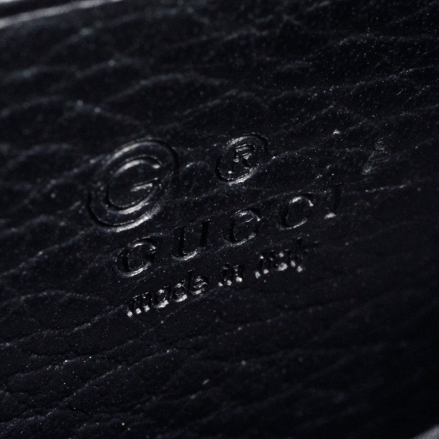 Gucci Black Leather Interlocking G Wallet on Chain