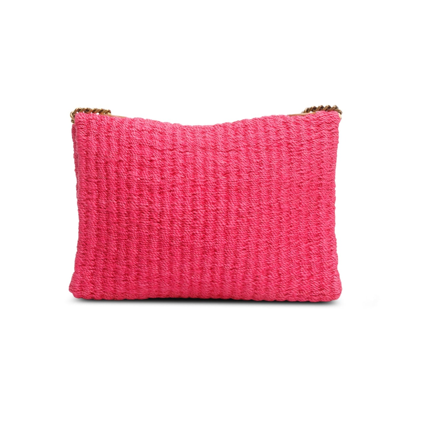 Saint Laurent 2023 Pink Raffia Medium Kate Chain Bag